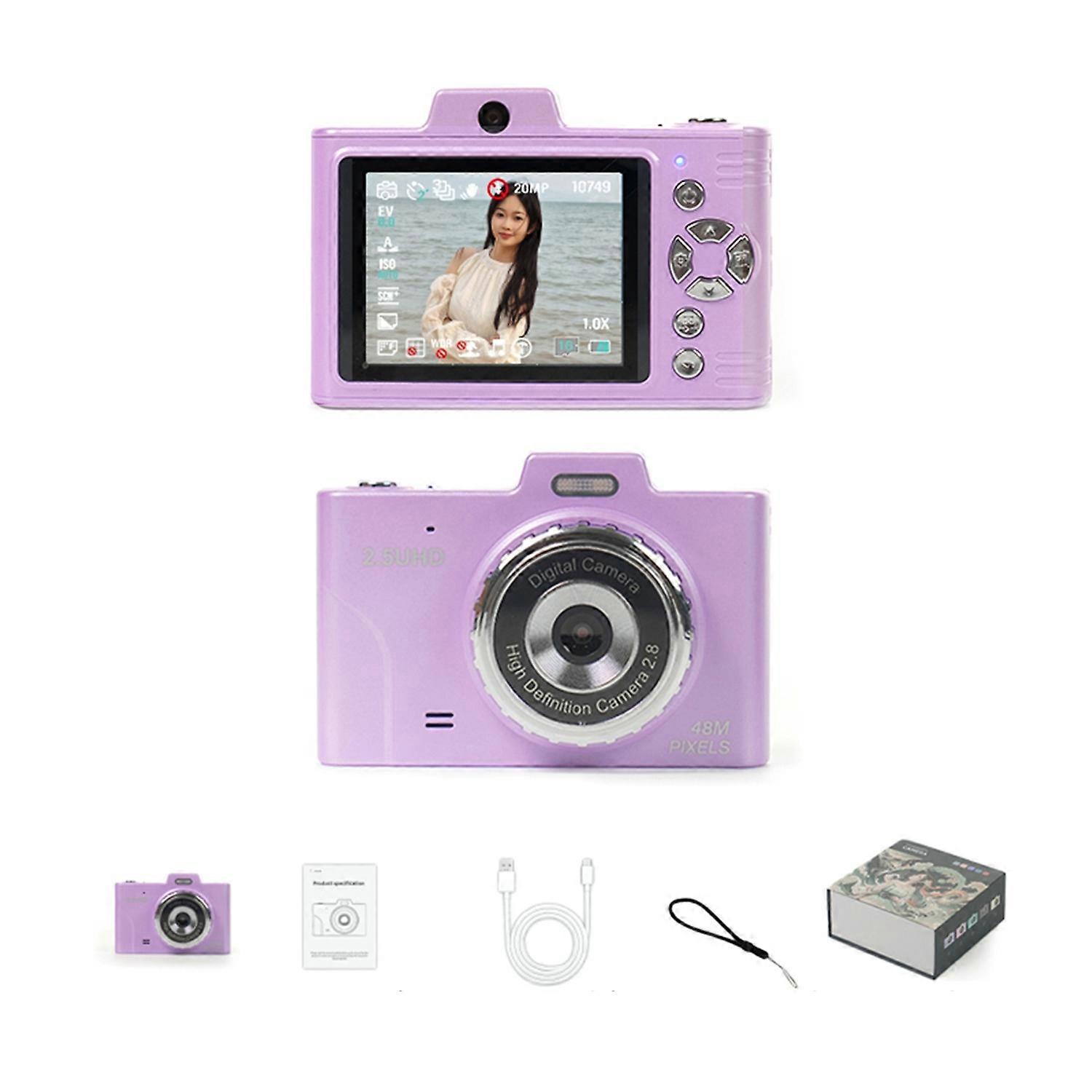2.5K Digital Camera Digital Video Camera Kid Camera 48MP CCD Camera 2.8 Inch Screen 16X Zoom Anti-Sh