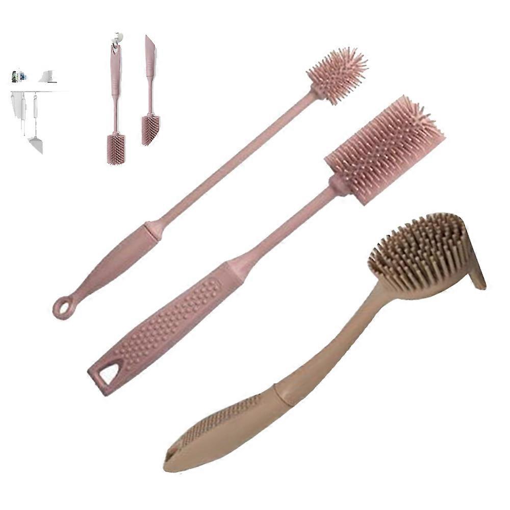 Long Handle Cleaning Set Ergonomic Grip Multi-Use Cleaner For Kitchen Needs