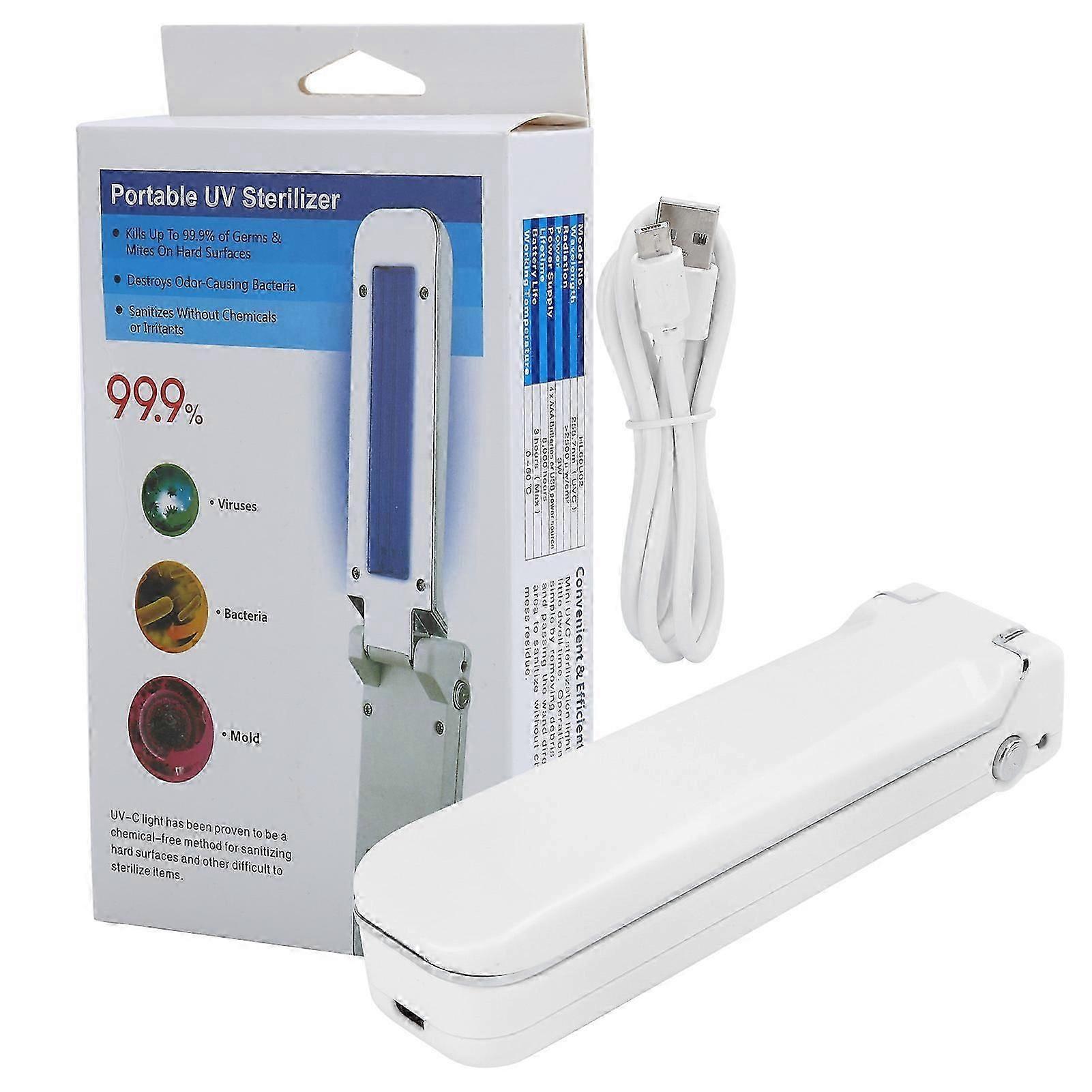 Portable Ultraviolet Rays Lamps Handheld UVC Light Mite Removing Battery/USB Power Supply