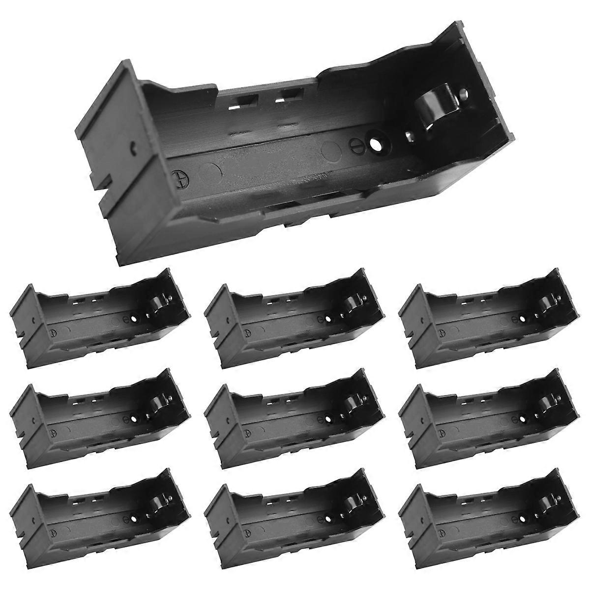 Plastic Single 26650 Battery Holder Case Storage Box 10Pcs Black