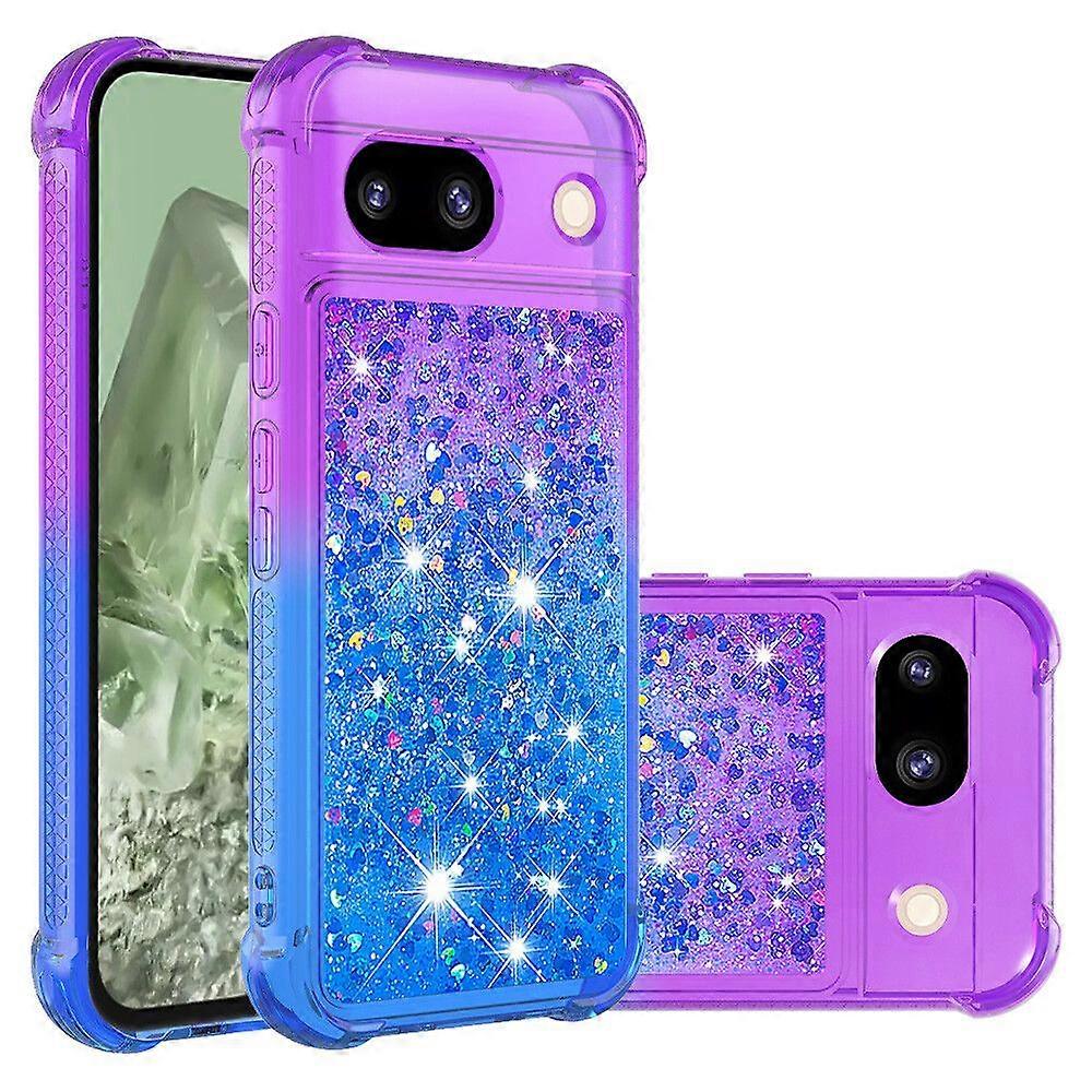 Case for Google Pixel 8A Liquid Glitter Funny Bling Shiny Crystal Flowing Sparkle Moving Cover Clear Bumper Compatible with Google Pixel 8A