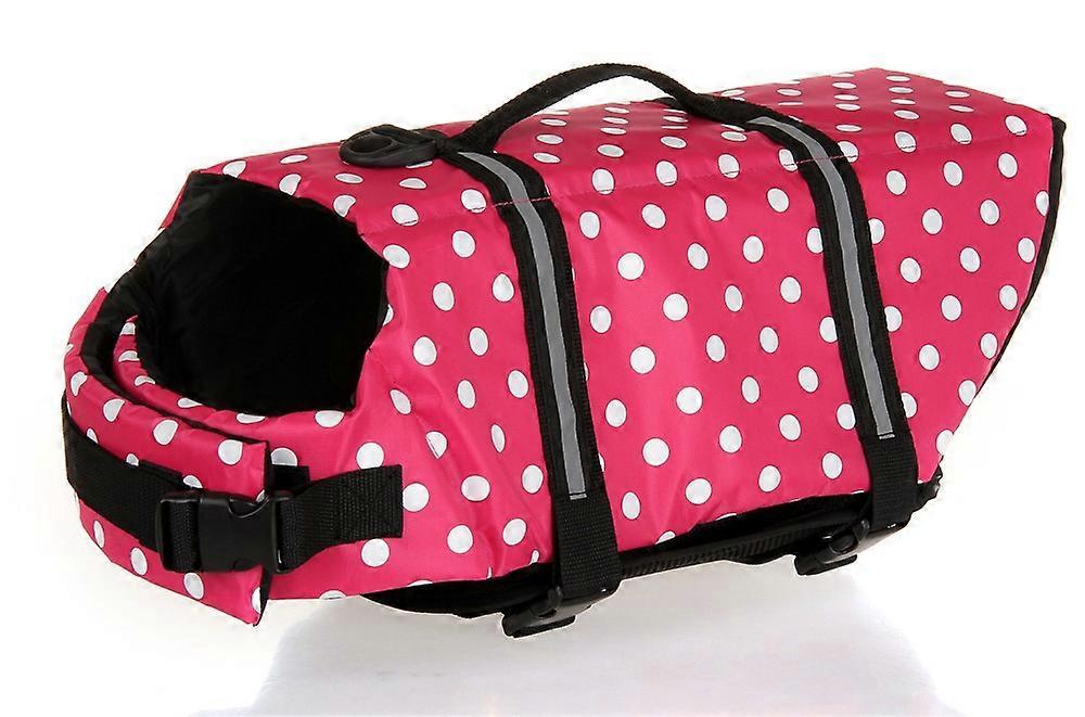 Size S Pink Polka Dot Dog Life Jacket 