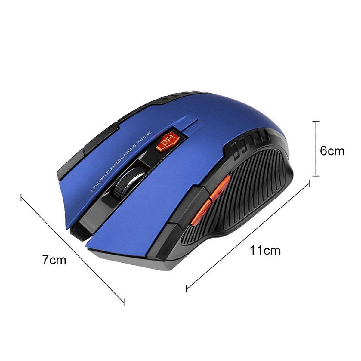 Wireless Mouse 2.4GHz Optical Mice with USB Receiver 1600DPI Blue