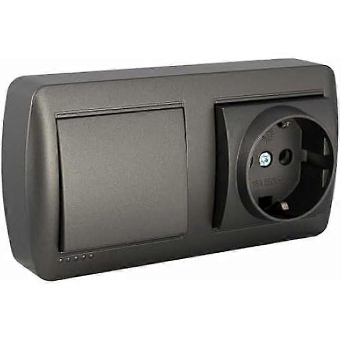 Socket + wall switch - Solera - Multicolored - Rectangular - Interior - Electric