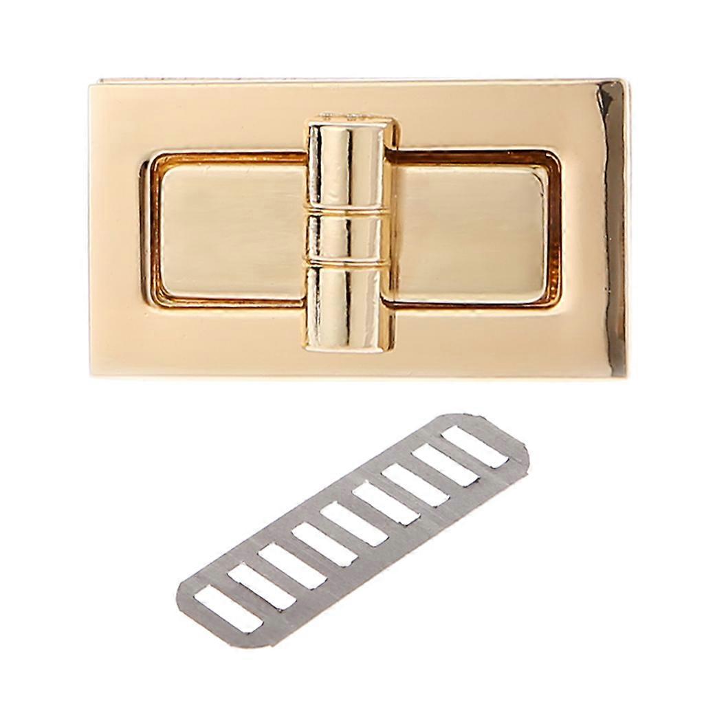 Metal Rectangle Shape Clasp Turn Locks Twist Lock DIY Handbag Bag Purse Hardware  Gold