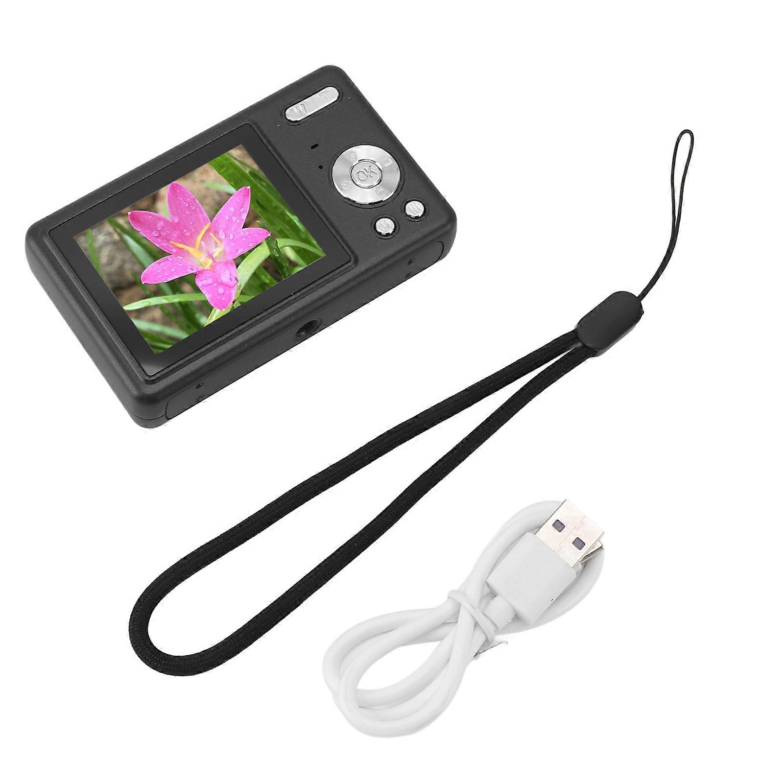Appareil photo numérique de poche 12 MP 1080 P, écran TFT 2,4 pouces, zoom 16X, mise au point automatique, pour vlog étudiant, noir