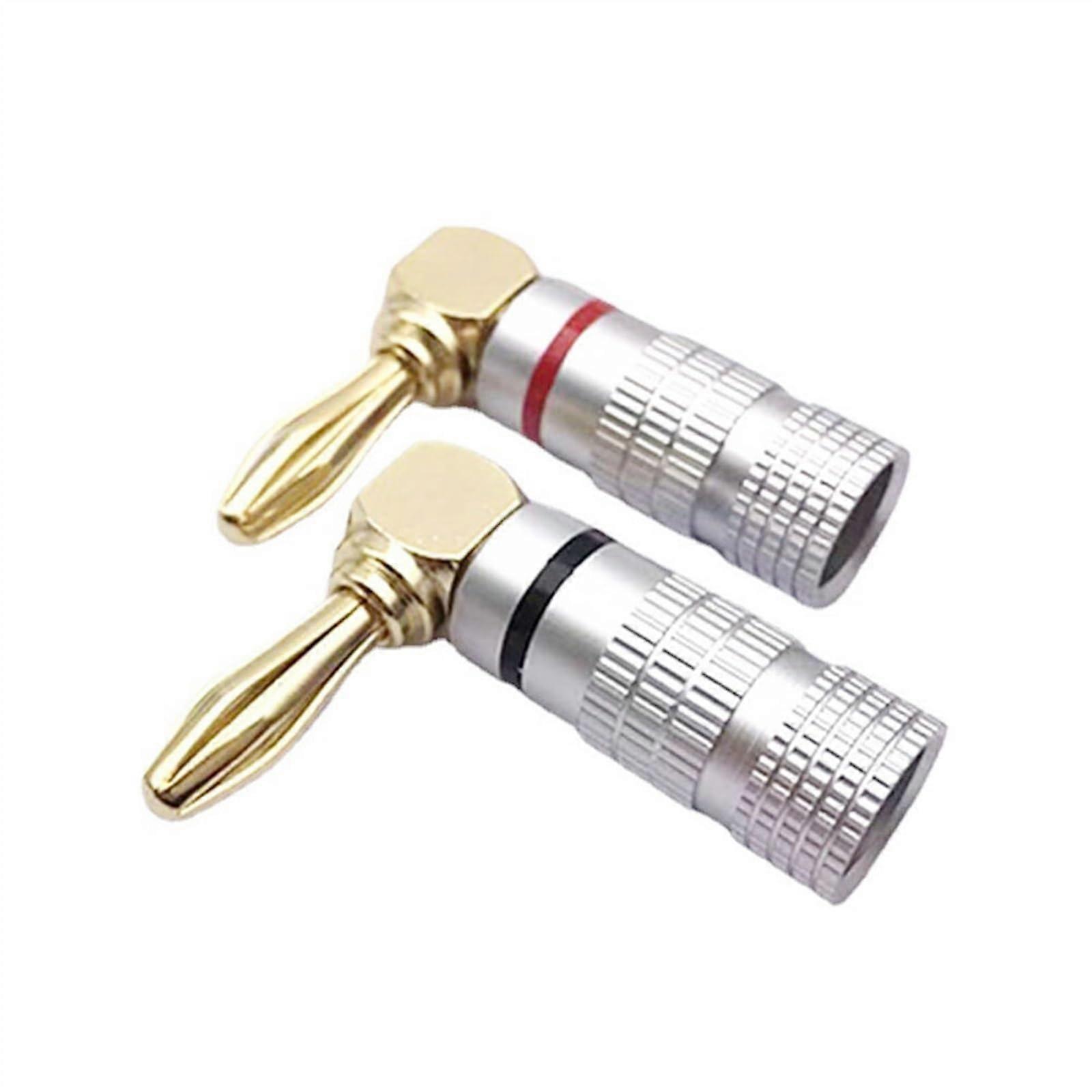 4mm Banana Audio Connector Right Angle Banana Connector for Audio Speaker Wire Cable(24 Pieces)