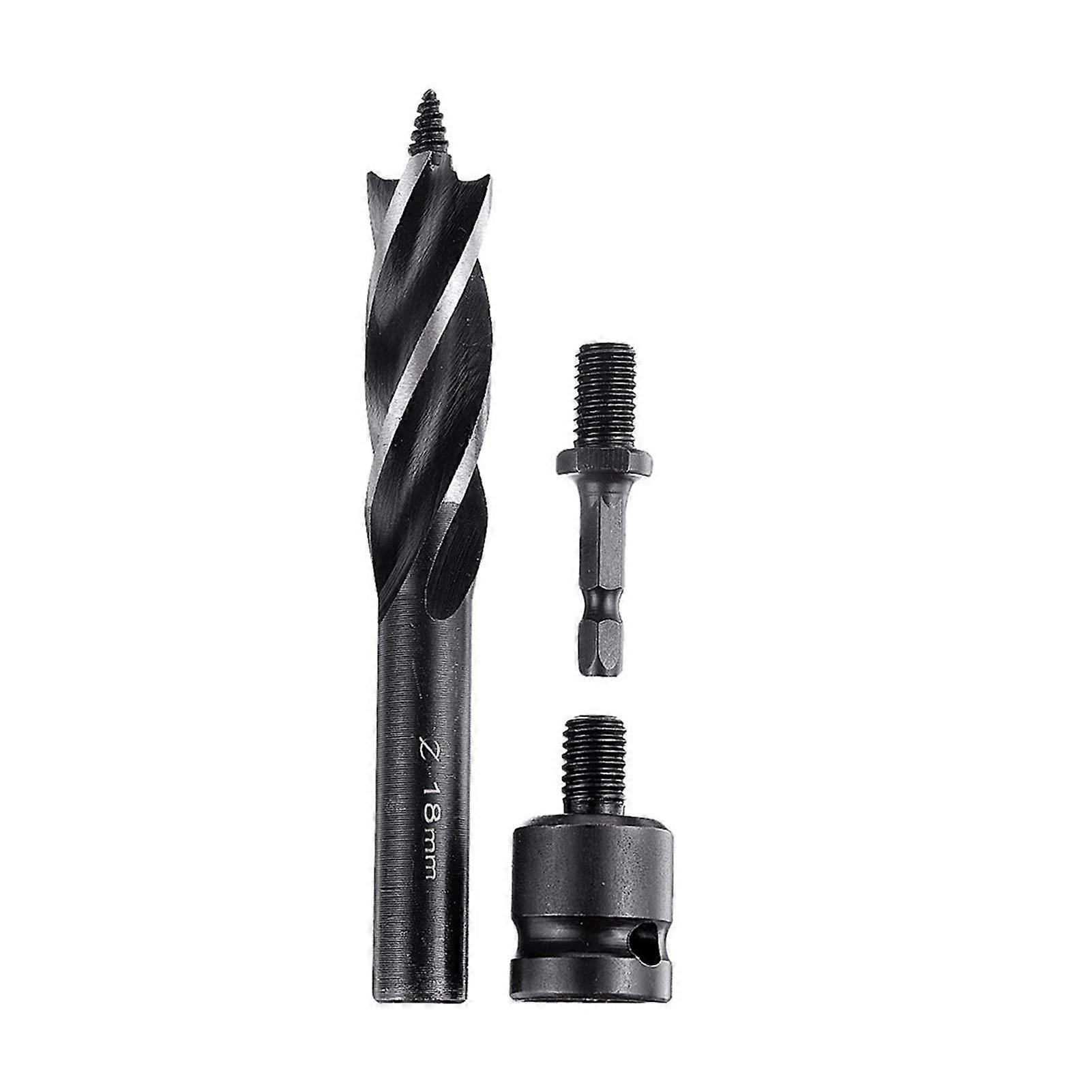 Milling Cutter Bit Rotating Bit Woodworking Support Point Drill Bit Kit Electric Wrench Hex/fourslot Shank Tapping Deep Hole Drill (Color : 18mm)