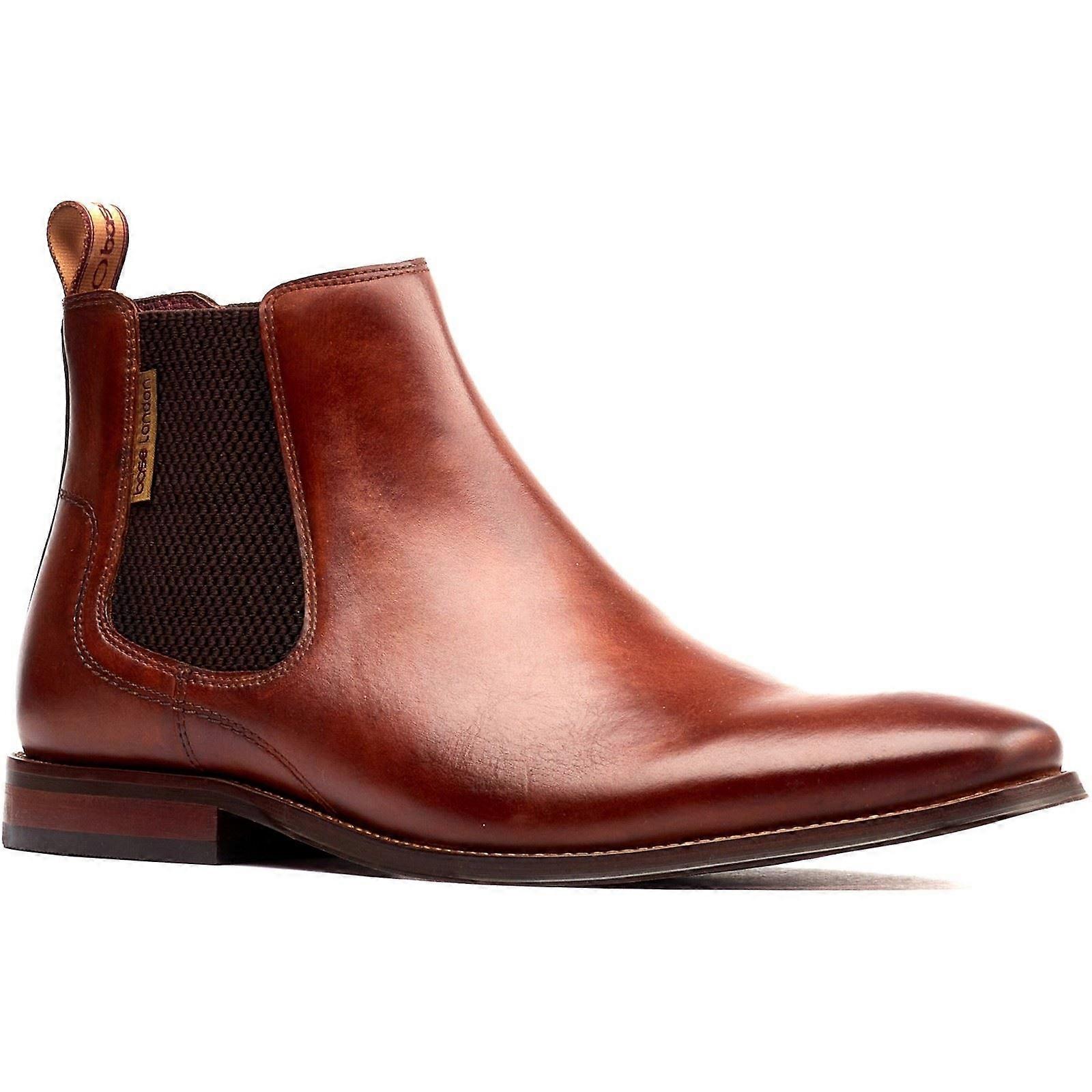 Base London Sikes Tan Cuir Homme Bottes-12