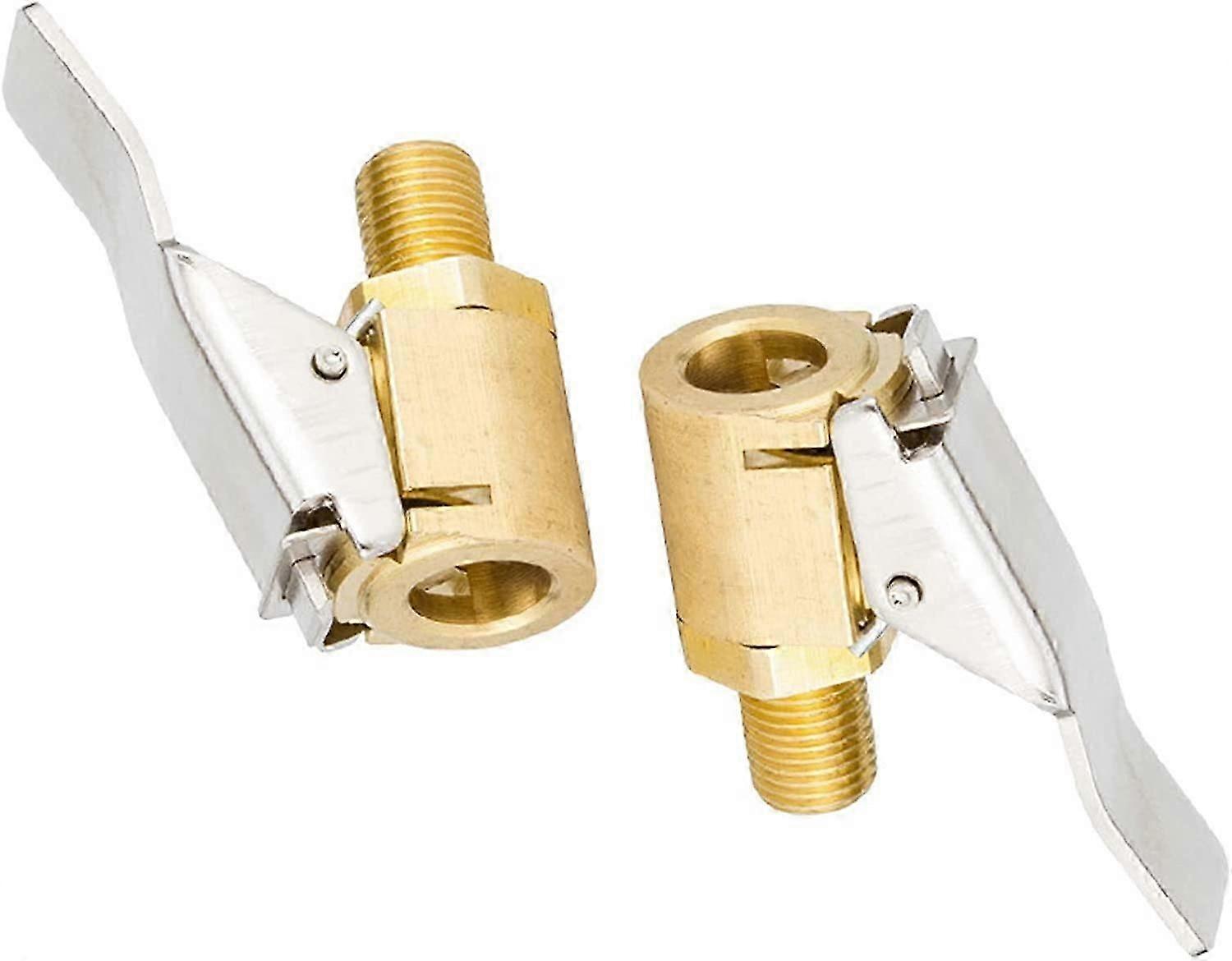 2 Piece Car Tire Valve Adapter,7mm Pump Nozzle Brass Inflation Valve Clip Clamp Connector Adapter