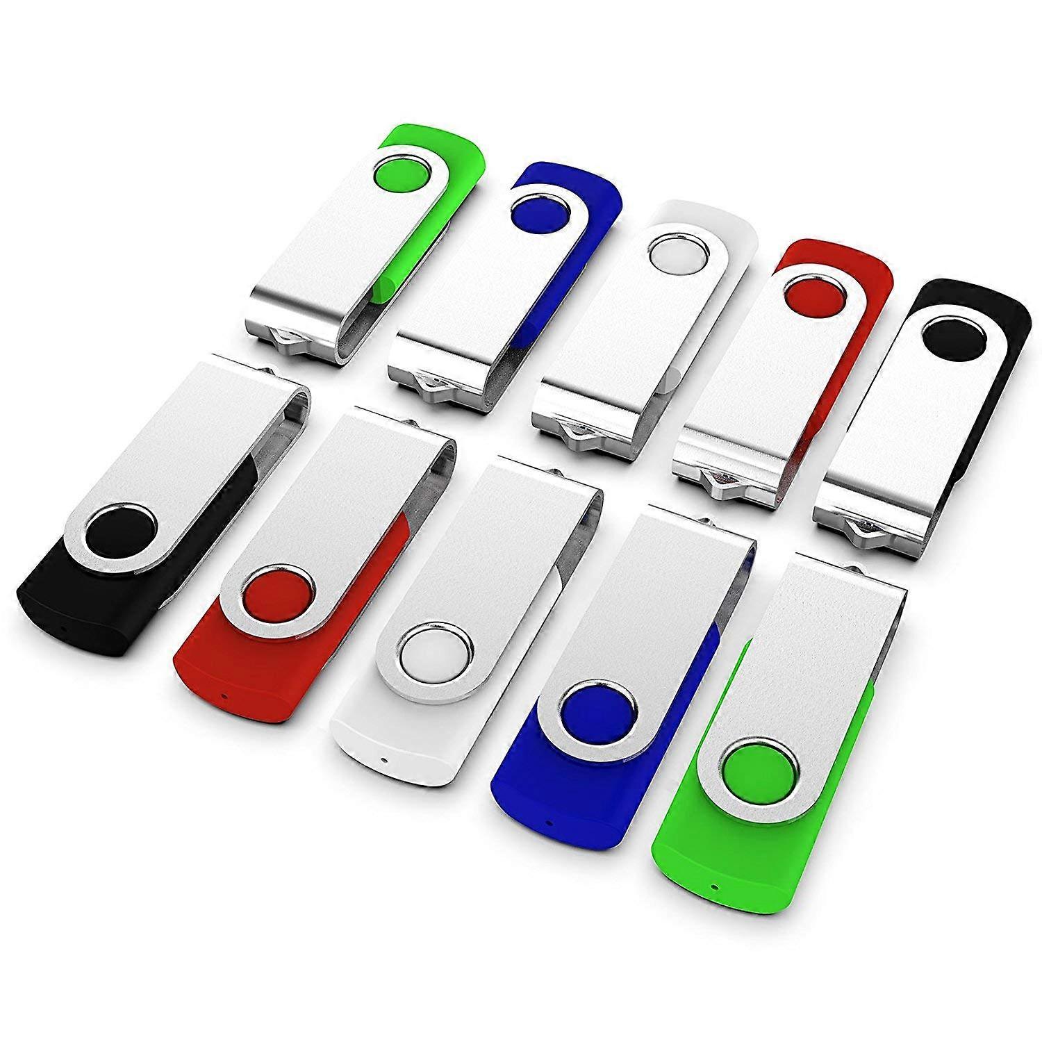 Bulk/Lot 10 Pack 128MB Metal Swivel USB Flash Drives Data Storage Pen USB 2.0 U Disk