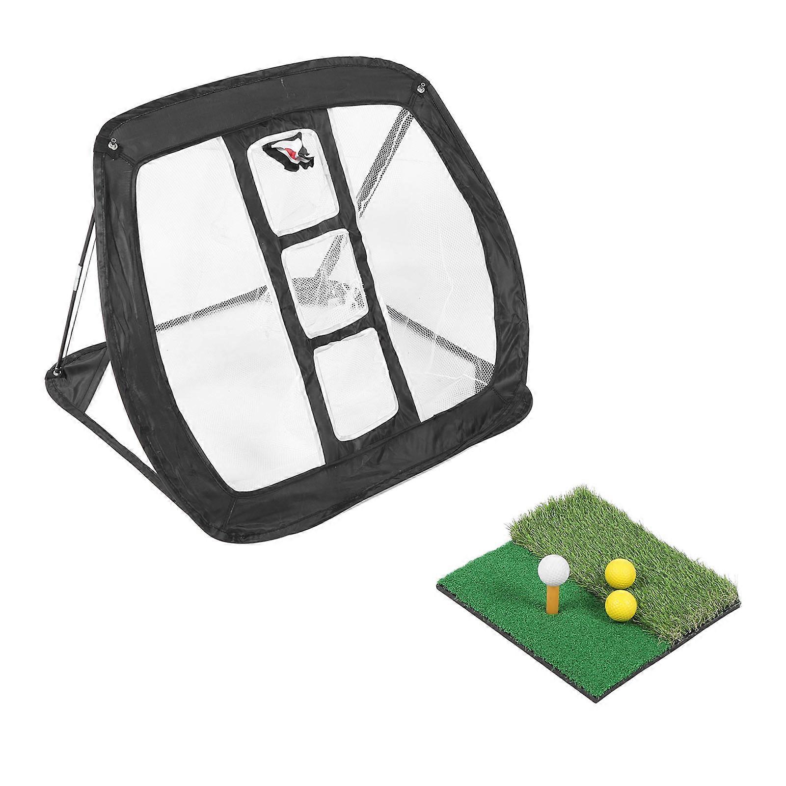 Club Practice Net All in 1 Home Hitting Aid Net for Backyard Driving Chipping Swing Training with Mat Balls Tee Bag 