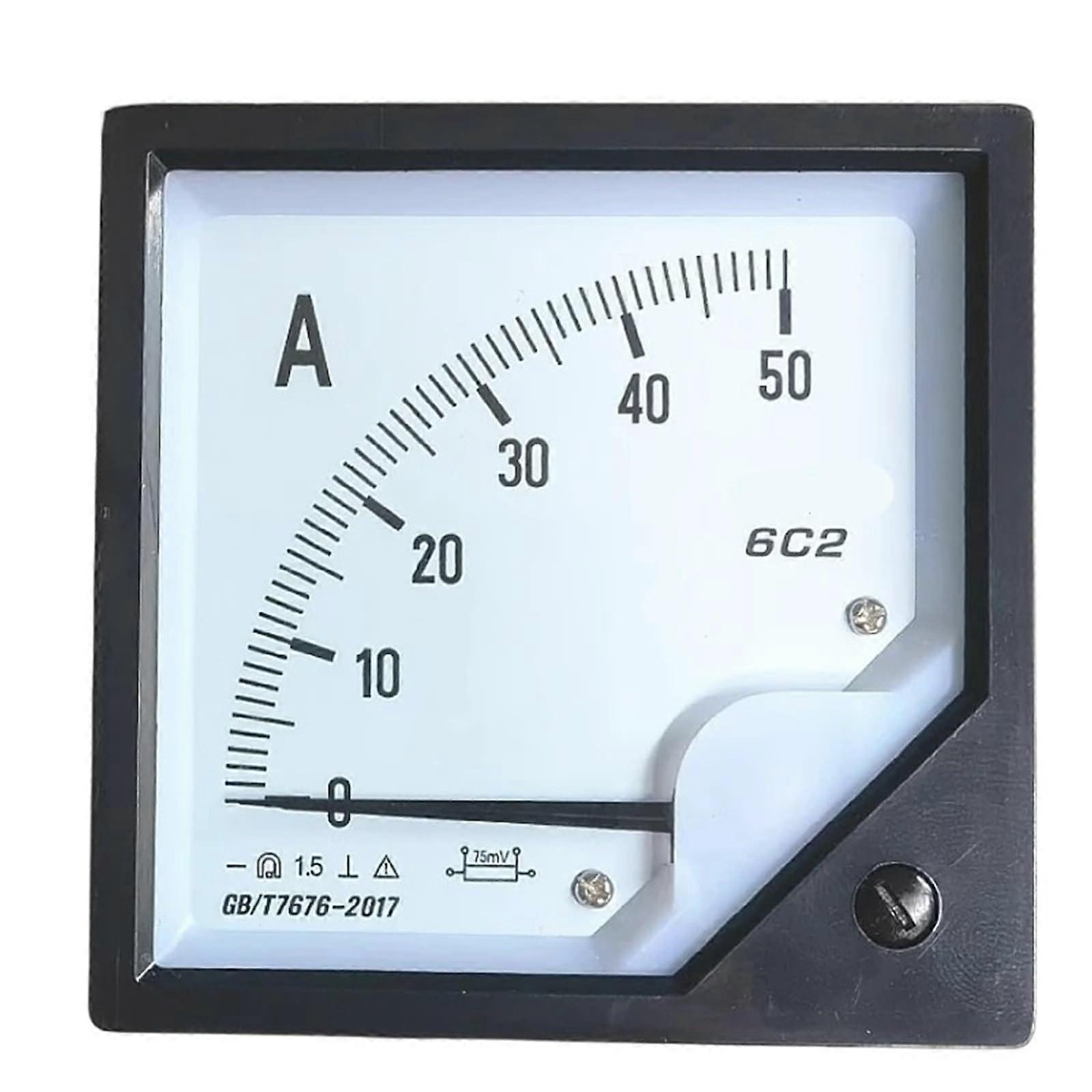 6C2 Pointer Type DC Ammeter Gauge Current Ranges 1A 2A 3A 5A 10A 30A 100A 200A For Battery Charging