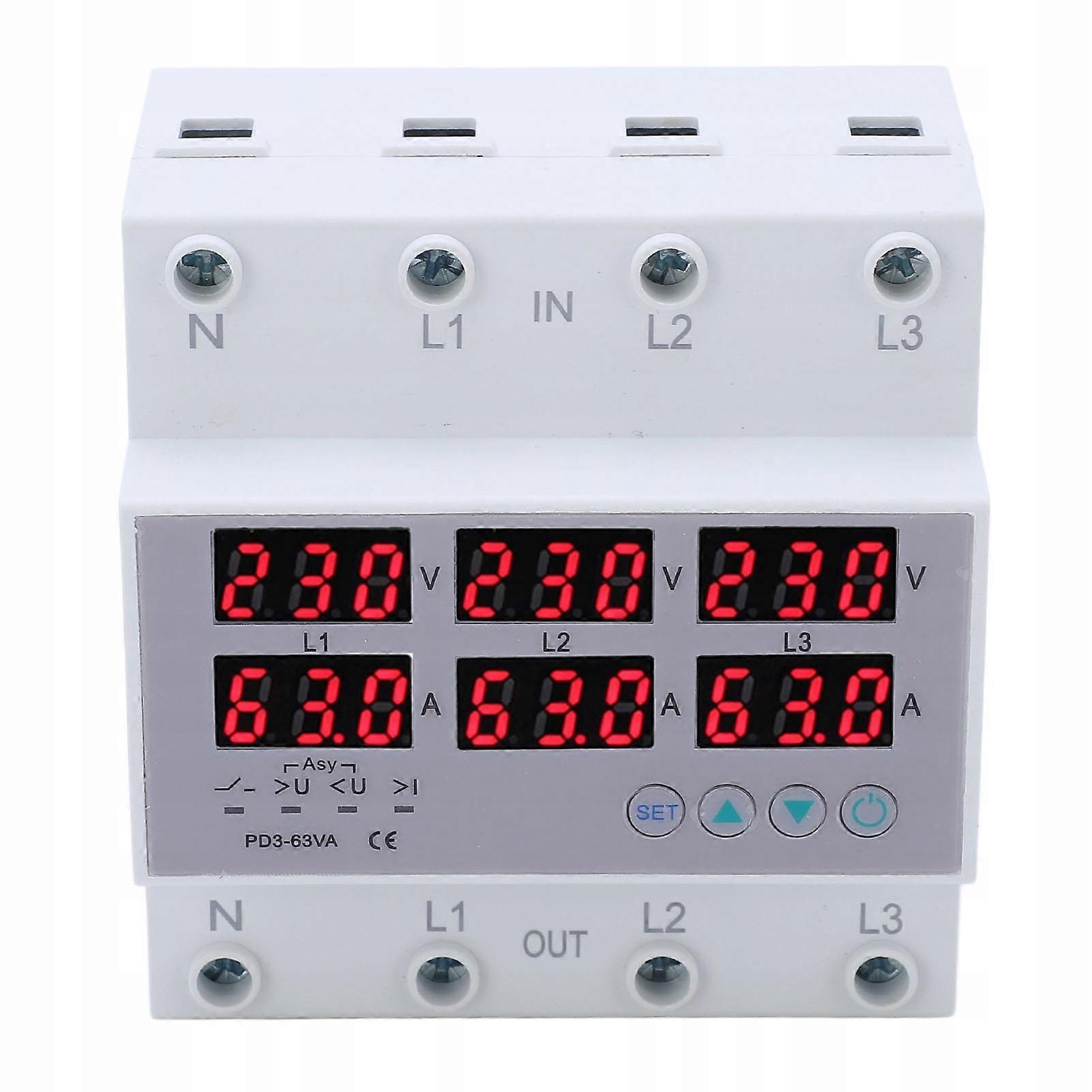 Ac390-500v Din Rail 3 Phase Voltmeter