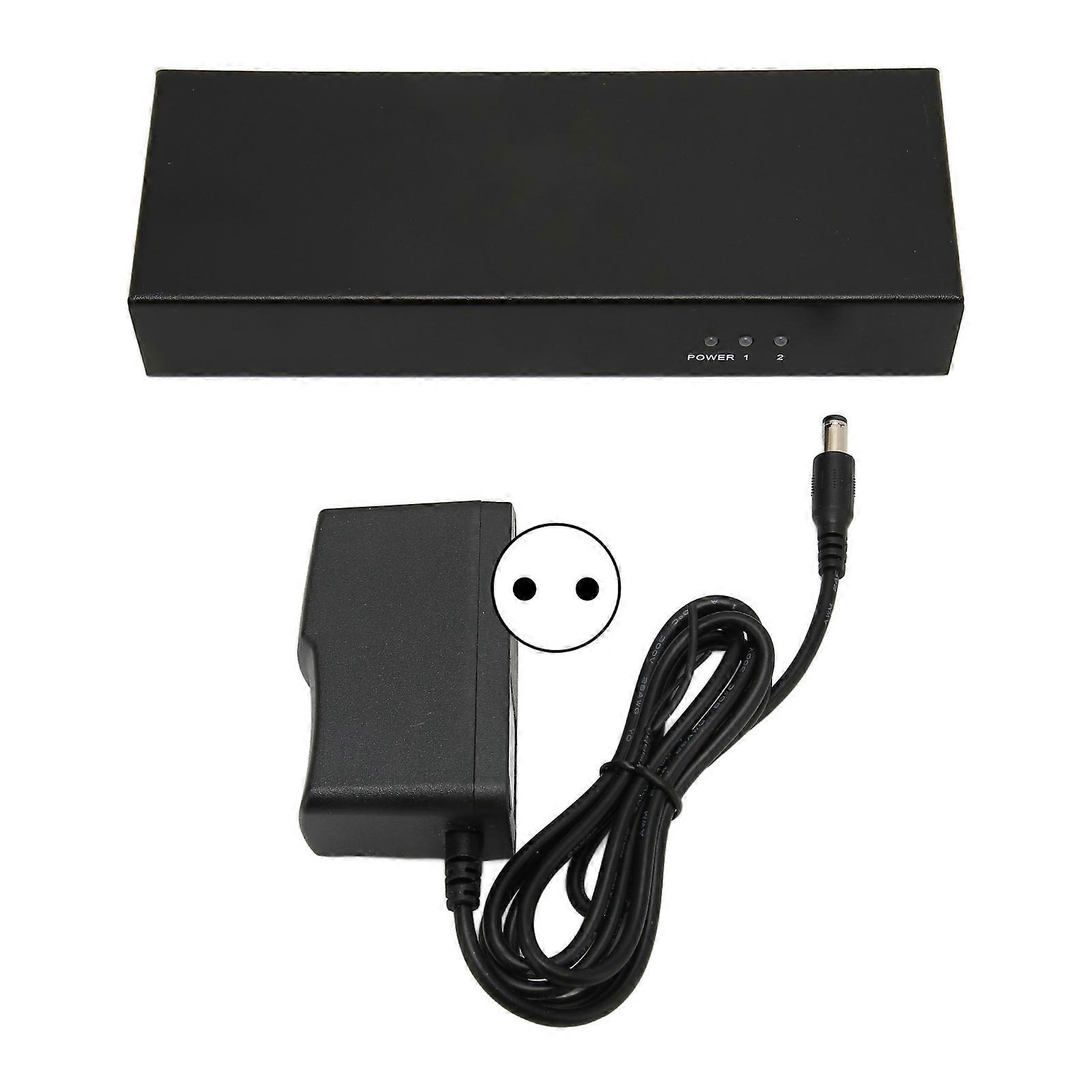DVI Splitter 1 in 2 Out Support 30 36bit Color 4K Lossless Transmission Dual Monitors Distribution Duplicator 100‑240V