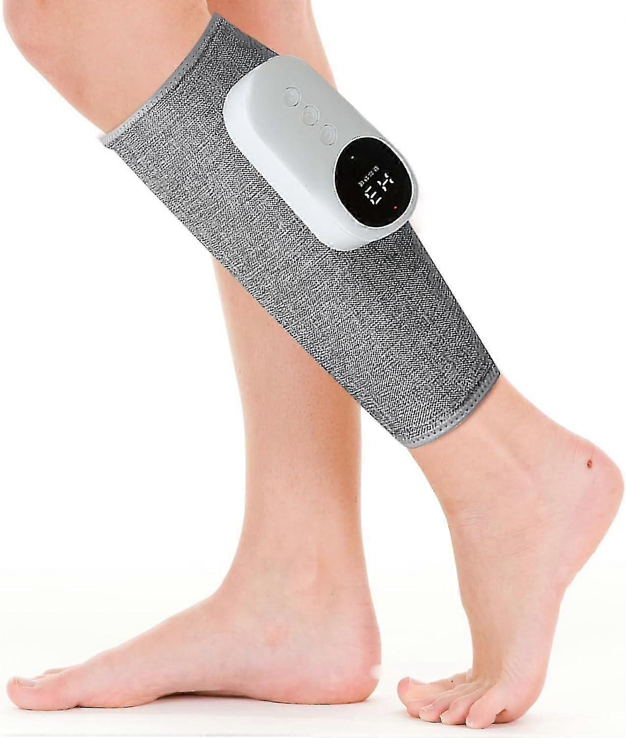 Leg Massager, Air Compression Calf Wraps Massager For Circulation&swelling Pain Relief, Wireless Calf Massager With Heat&3 Intensities