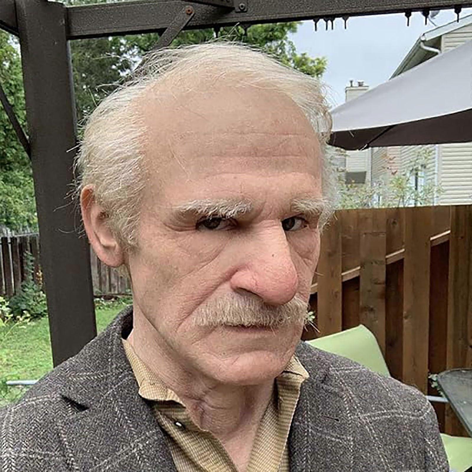 Halloween Old Man Mask, Realistic Latex Full Head Mask, Masquerade Mask for Cosplay Costume Halloween Party