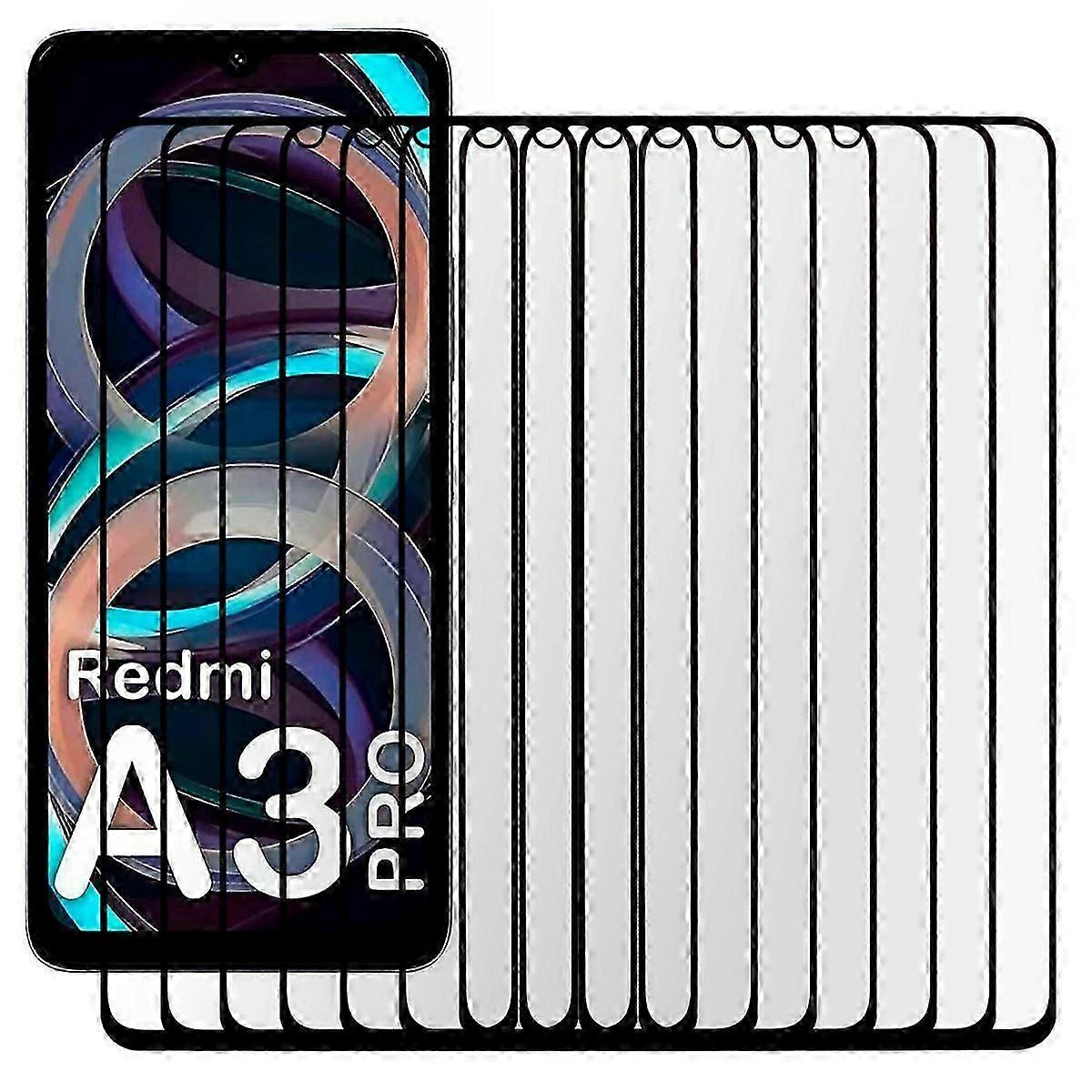10Pcs Set For Xiaomi Redmi A3 Pro 4G Tempered Glass Full Screen Protector 9H Hardness