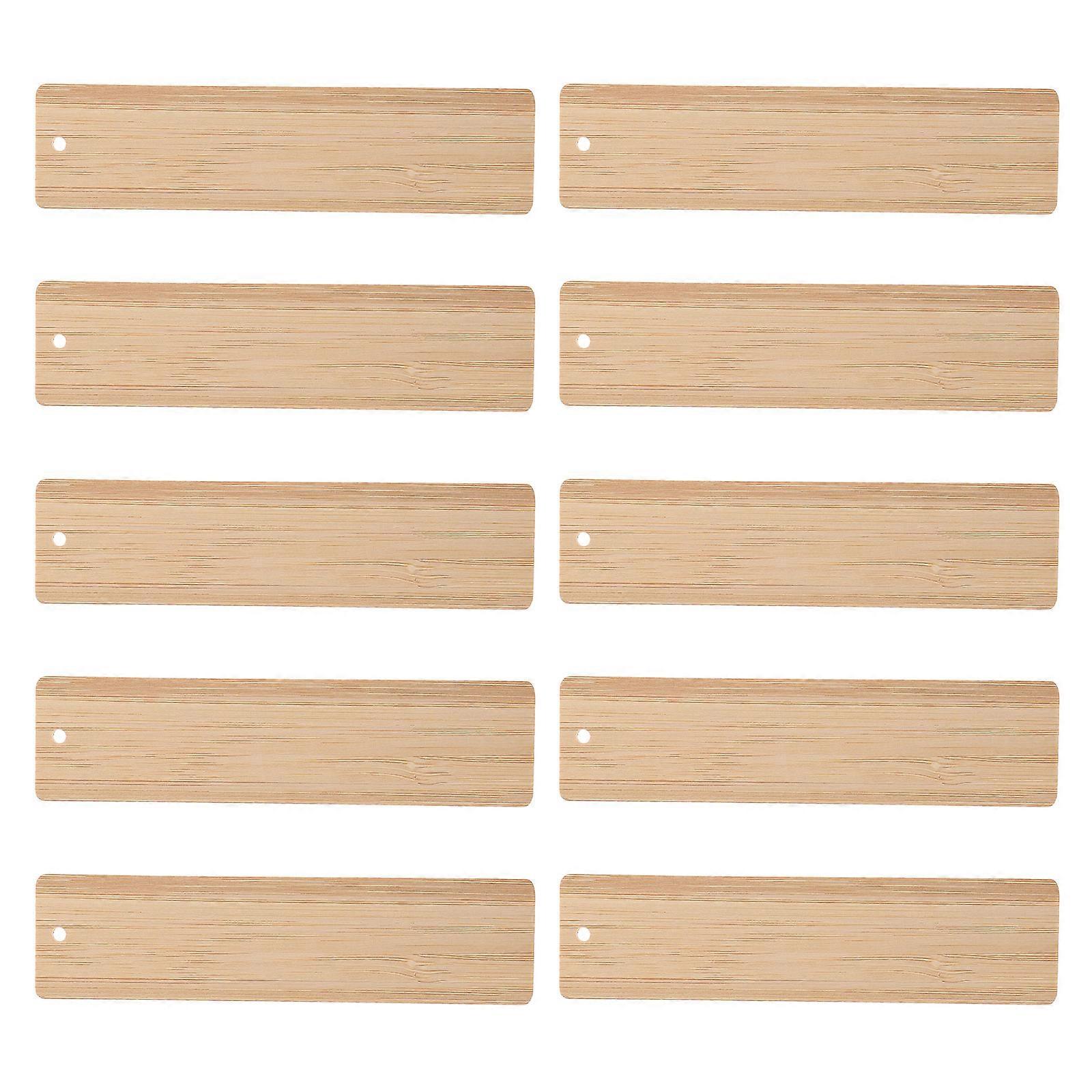 10 Pieces DIY Blank Bookmarks for Decoration with Hanging Hole Smooth Edges Round Corner Design