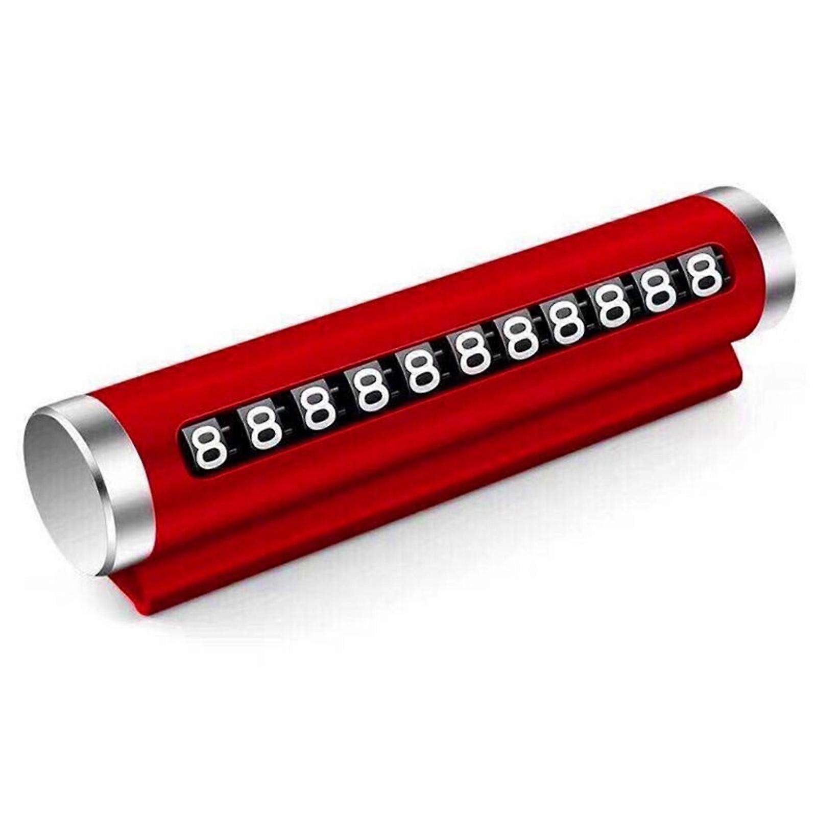 Roller Adjustment Temporary Parking Number Plate Aluminum Not Electronic Car Accessories Suitable for Secure Installation  Red
