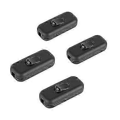 6A Διπολικός Διακόπτης για Μικρές Συσκευές & Λάμπες, Μαύρος - 4 Pack