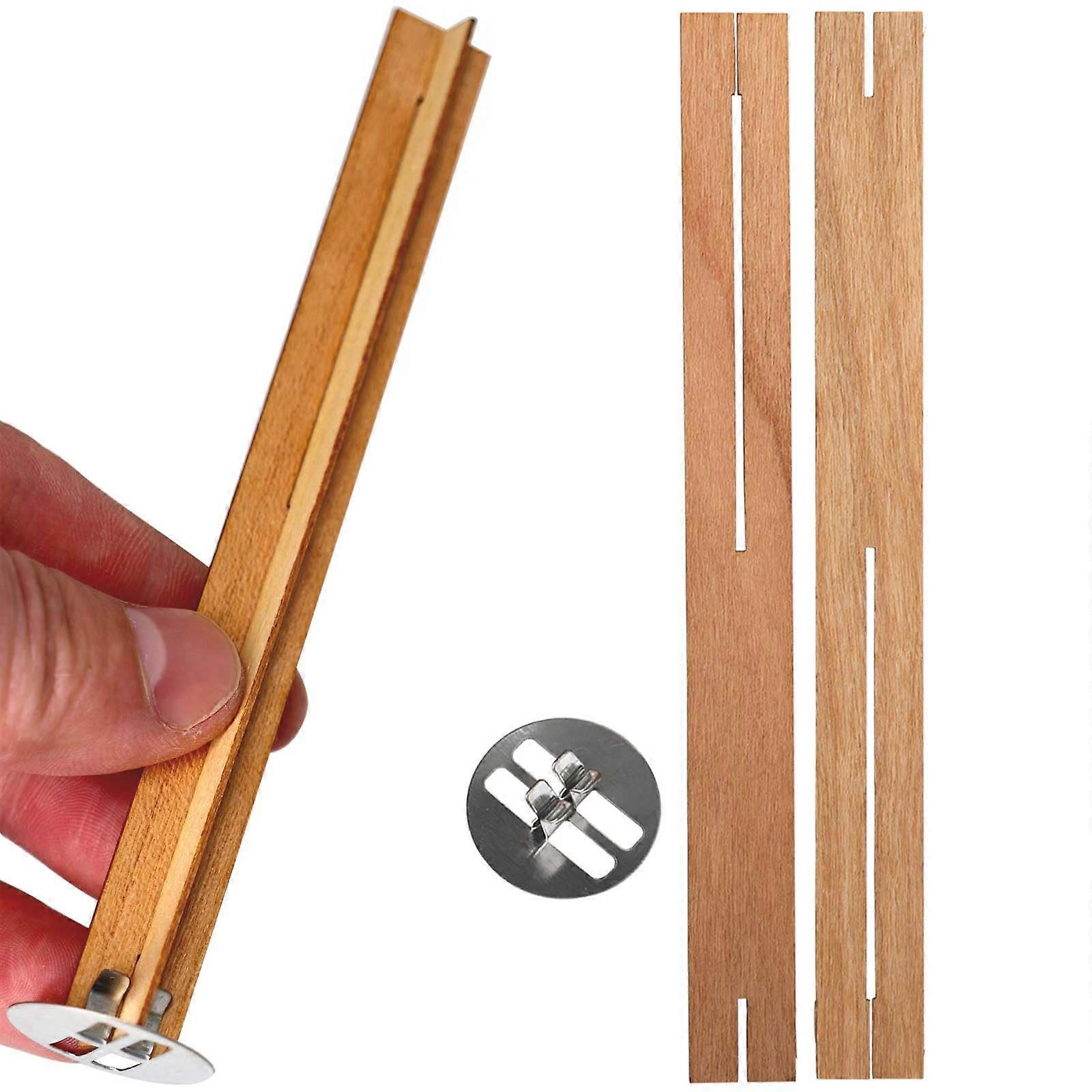 20 Set Cross Wood Wicks for Candles 5.1x0.5inch with Metal Base Stand