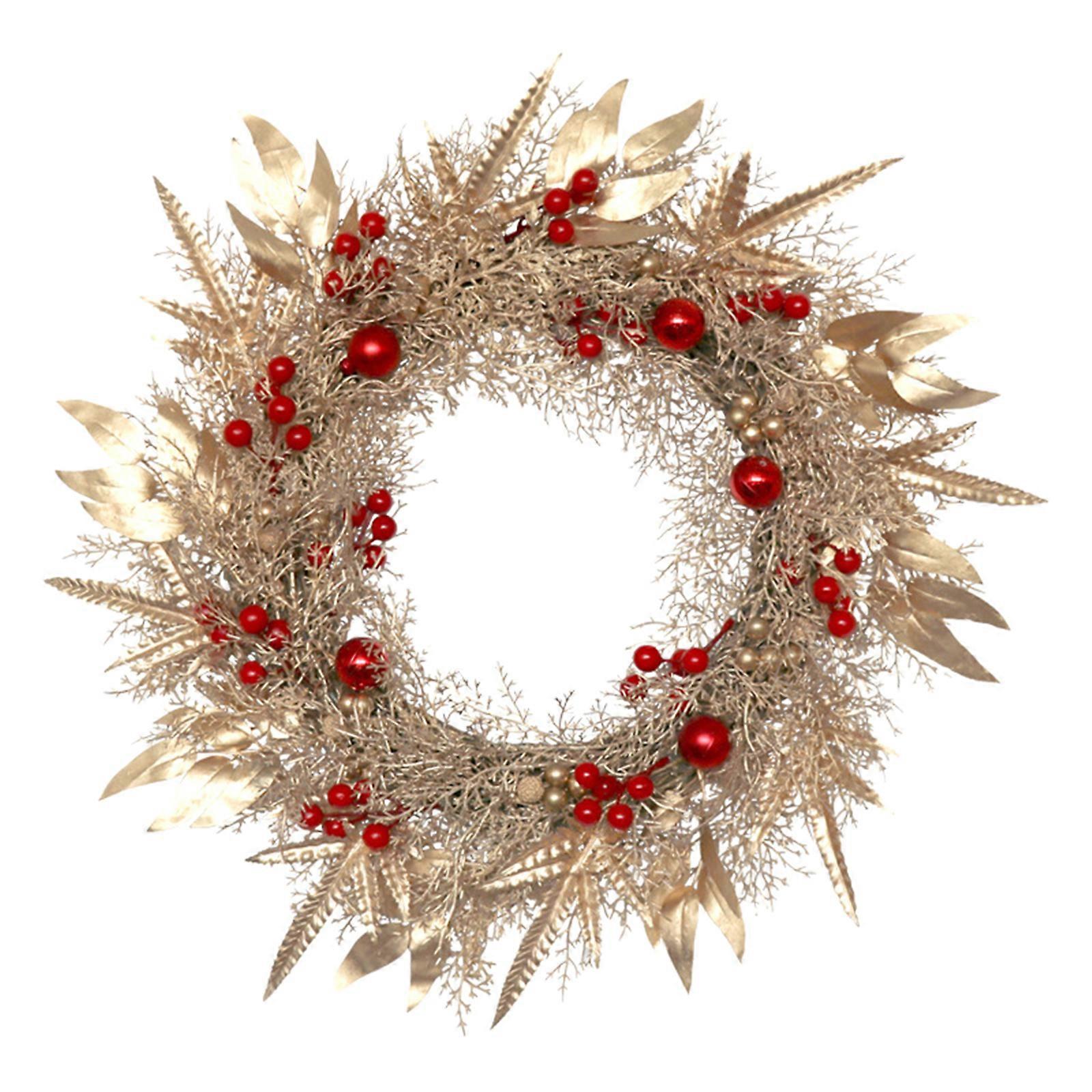 Christmas Front Door Wall Hanging Decor, Xmas Decor Wreath Xmas Wreath Pendant Flower Garlands Rattan Door Hanging Scene