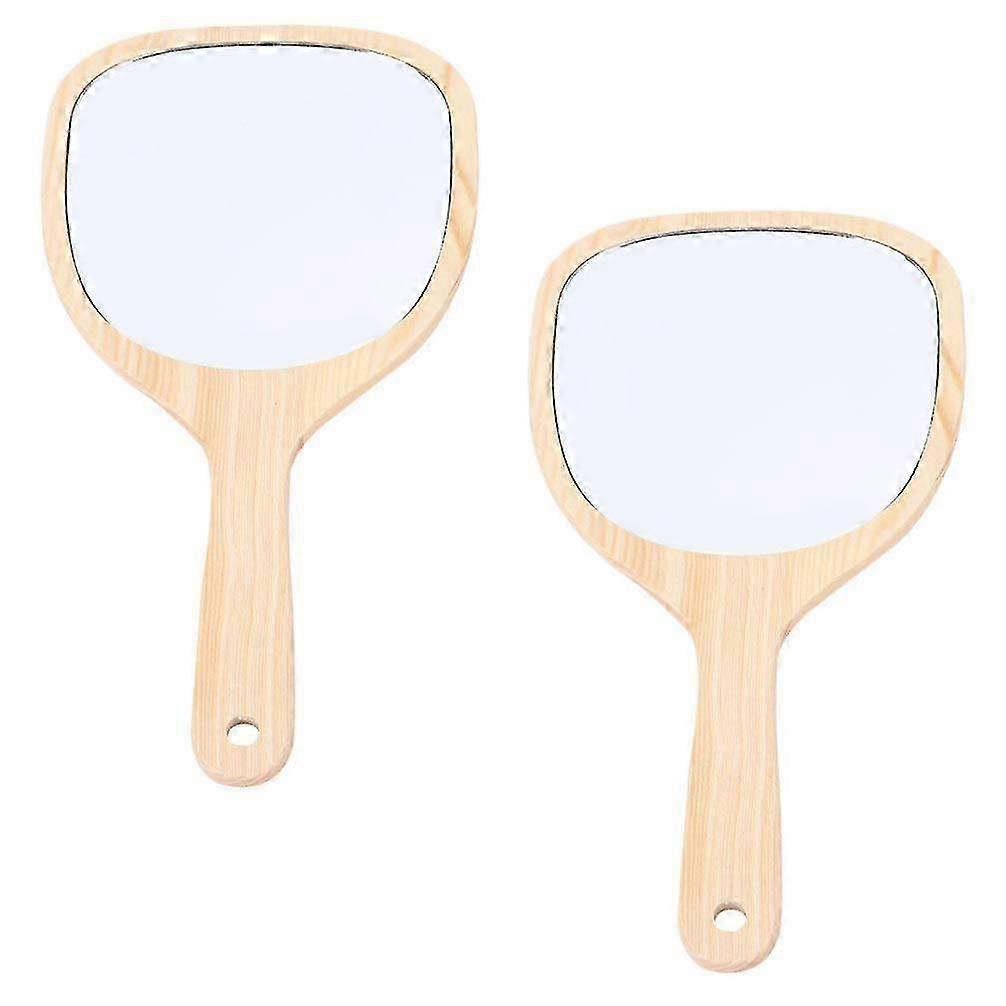 2-Pack Compact Round Handheld Makeup Mirror