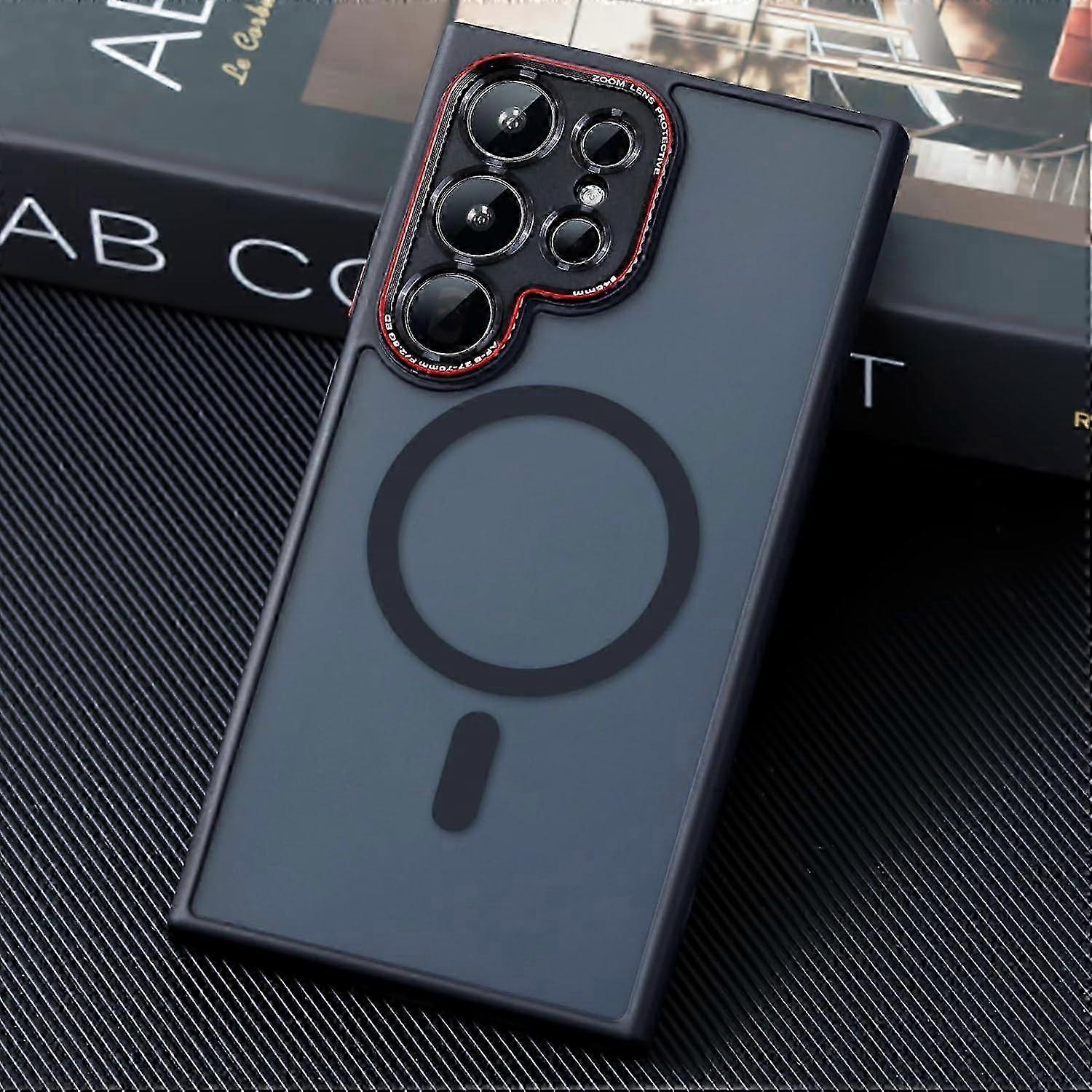 For Samsung Galaxy S24 Ultra Case with Camera Lens Protection, Compatible with MagSafe Mil-Grade Shockproof Matte Protective Case