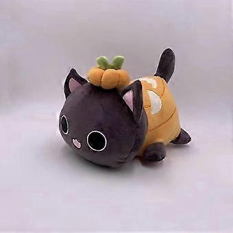 Orange pumpkin cat Paws Cat Plush - Cat Stuffed Animal Festive Collectible 25cm Embroidered Stitching