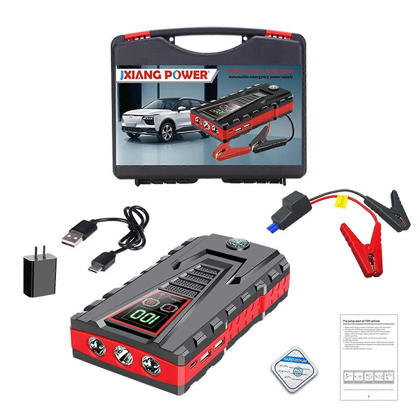 Automobile Battery Booster ChargersStarter Emergency Start Air Compressor Power Supply Built-in LED Flashlight Indicator