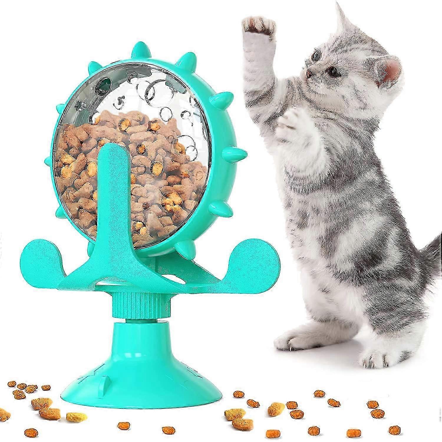 Windmill Cat Toy Feeder with Suction Cup & Leak-Proof Design(吸盤付き、漏れ防止設計)