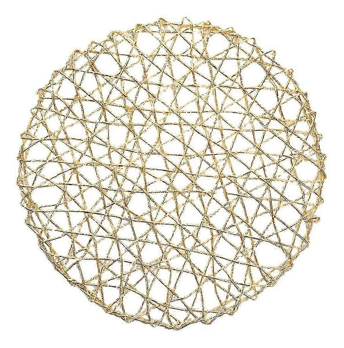 手織りPEフィルムプレースマット滑り止め断熱DIY装飾マット(1個)