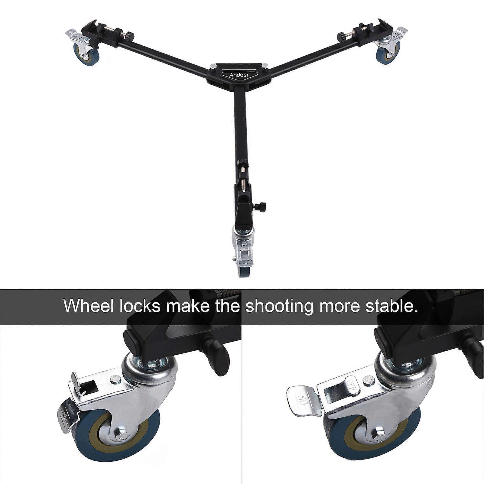 Heavy-Duty Tripod Dolly with Rubber Wheels - Smooth, Portable, and Versatile Photography Assistant