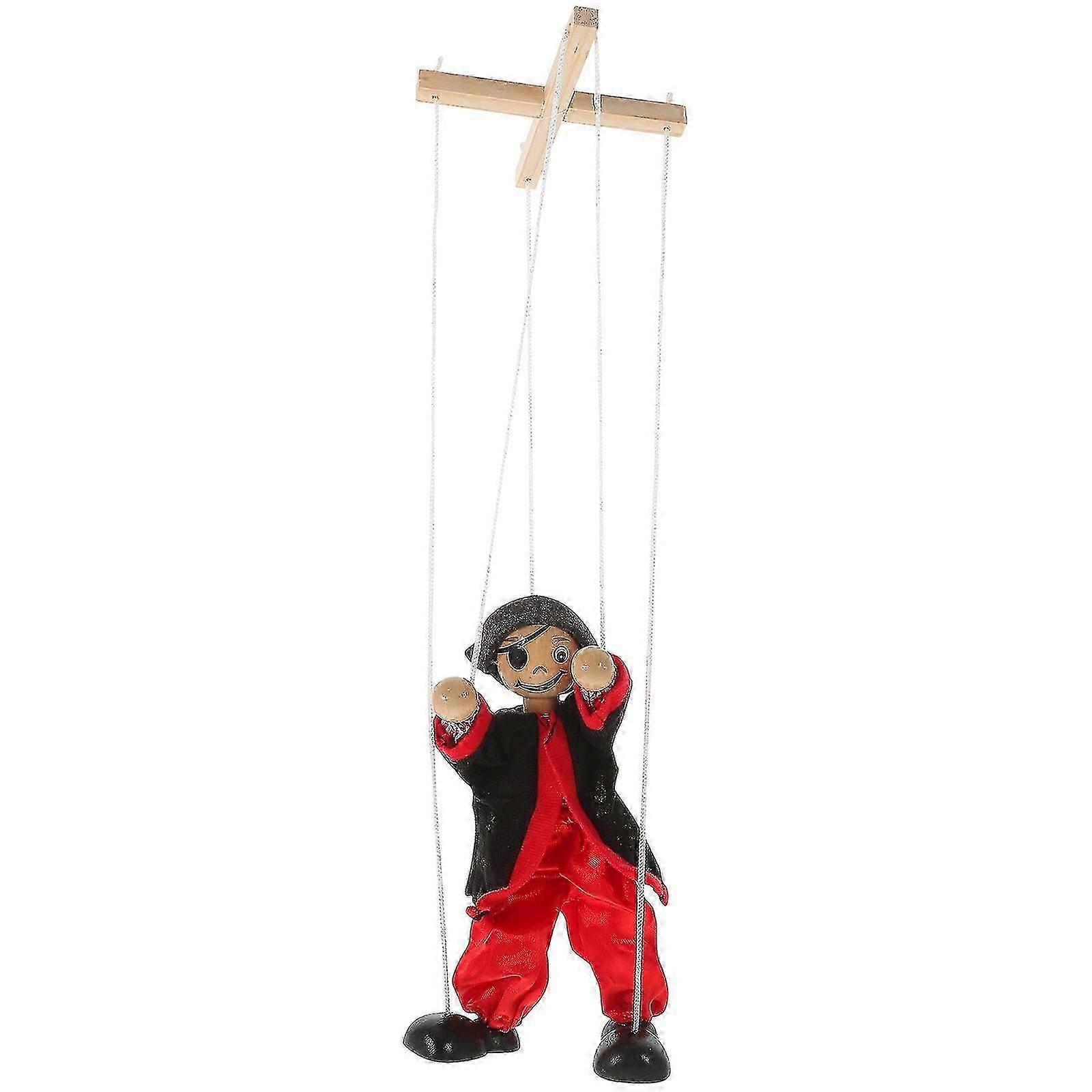 2pcs Pirate Marionette Puppet String Wood Pirate Toy Show Interactive Play