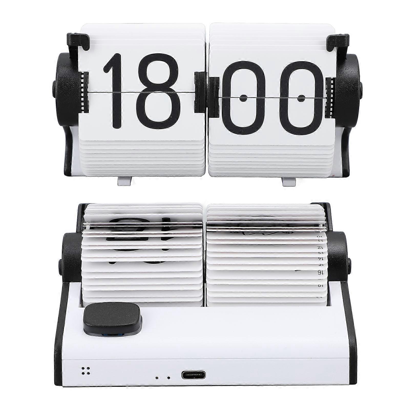 Digital Flip Down Clock Multifunction Mechanical Automatic Down Page Desk Clock for Office Study Room 