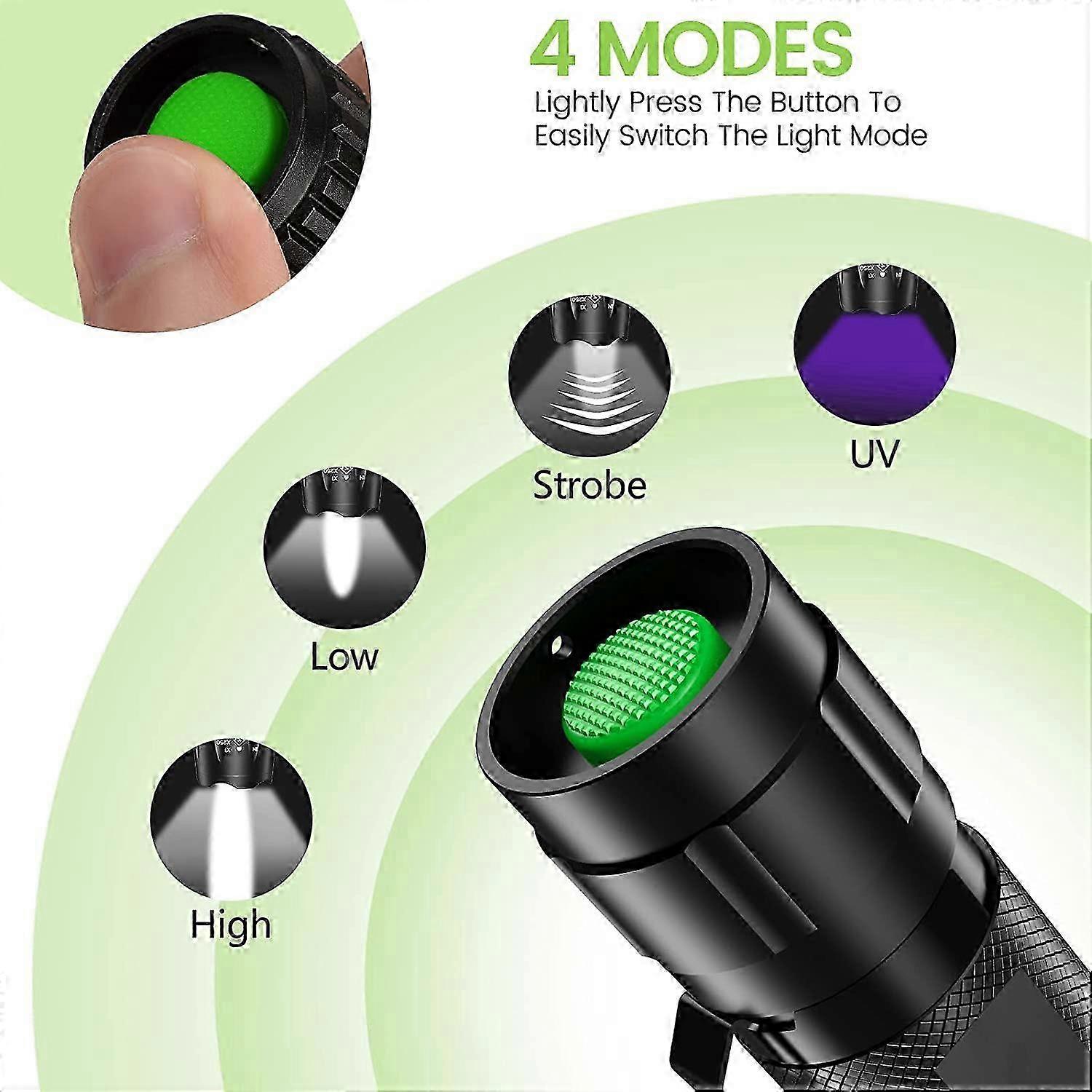 UV Light Torch, Yellow and White LED Torch, UV Mode Torch, Money Detector, Pet Accessories