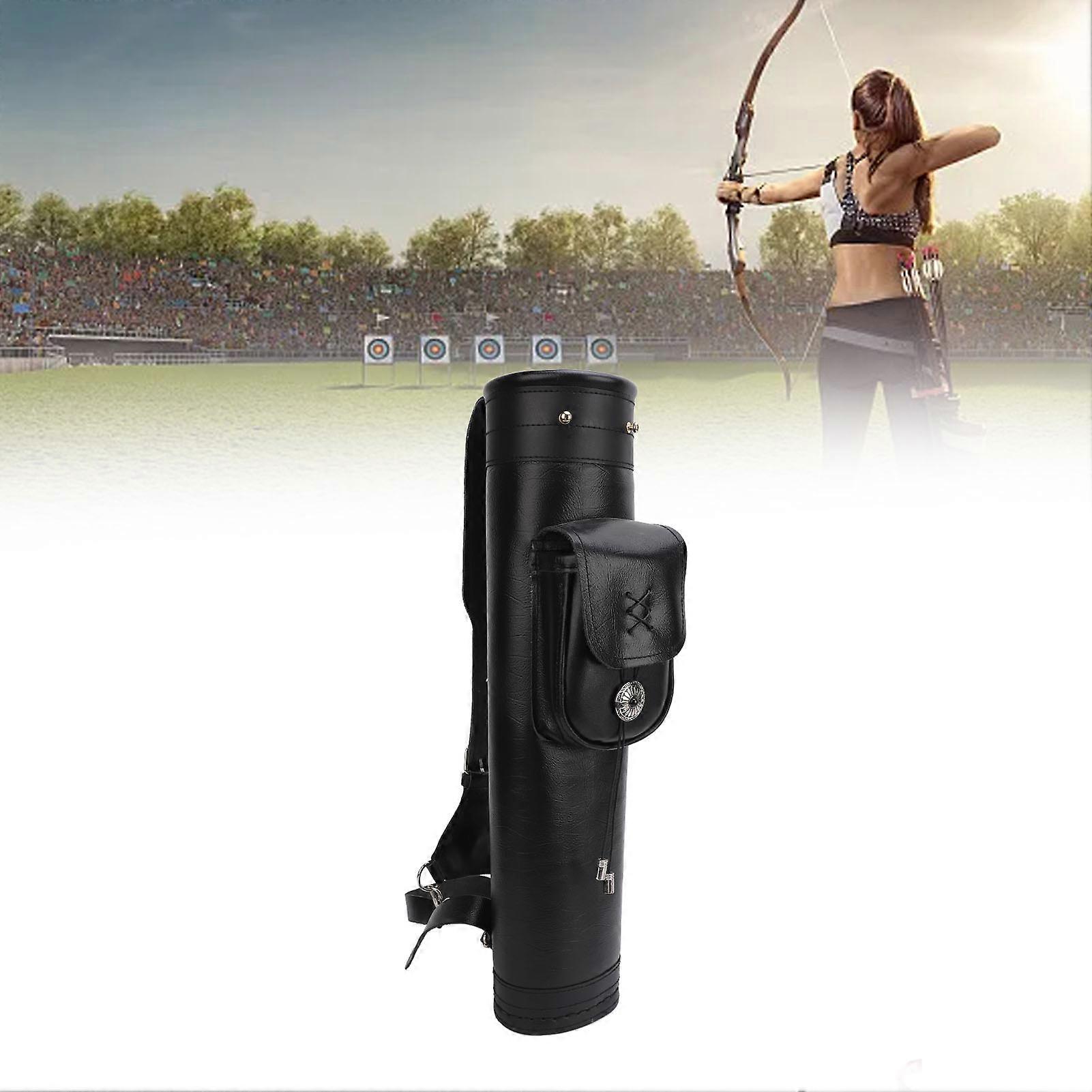 lukostreľba šíp tulec hovädzia koža držiak šípov taška rameno chrbát tulec s vreckom na lov streľba terč cvičenie čierna 