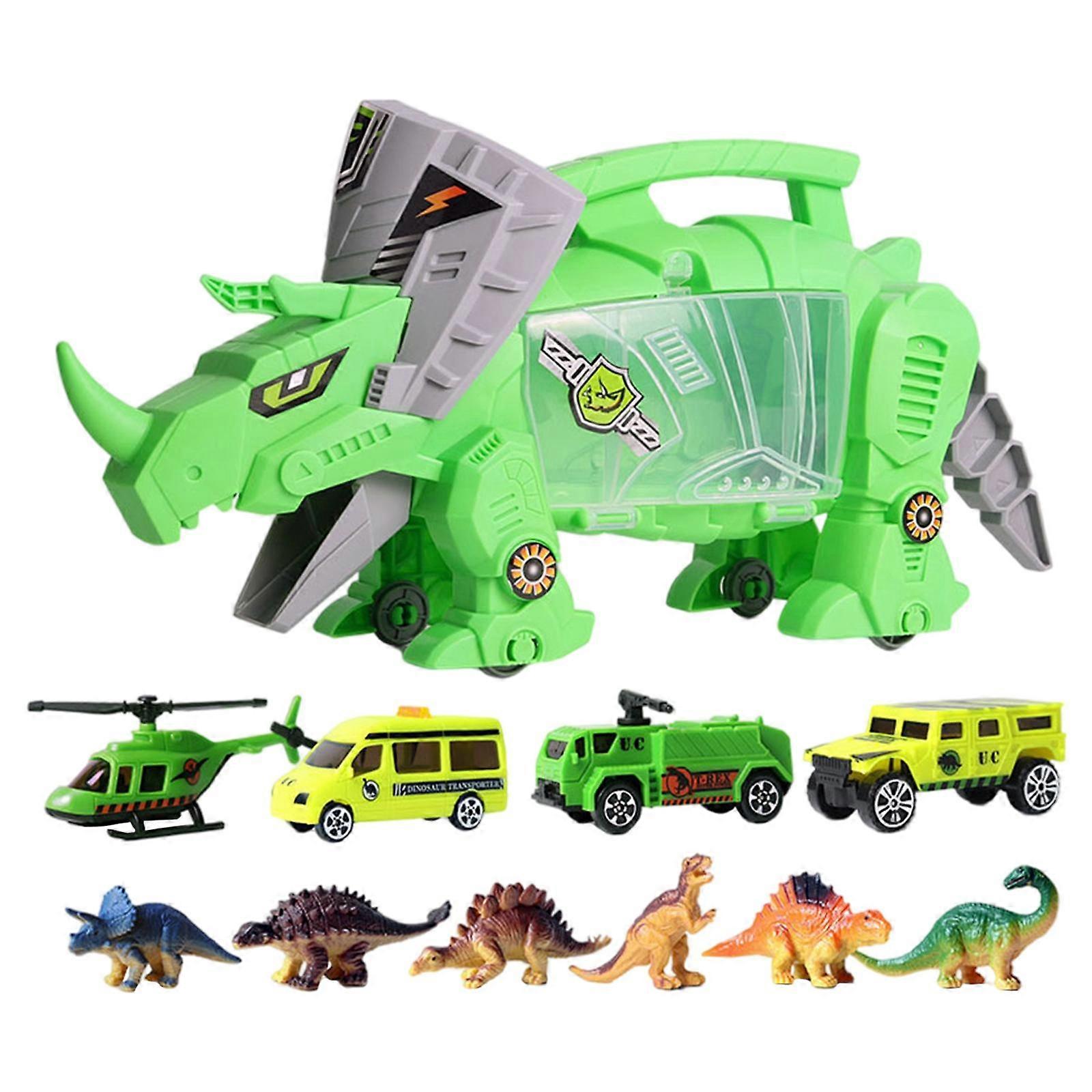 Pull Back Dinosaur Transport Truck Friction Powered Cars for Age 1 2 3 4 5 6