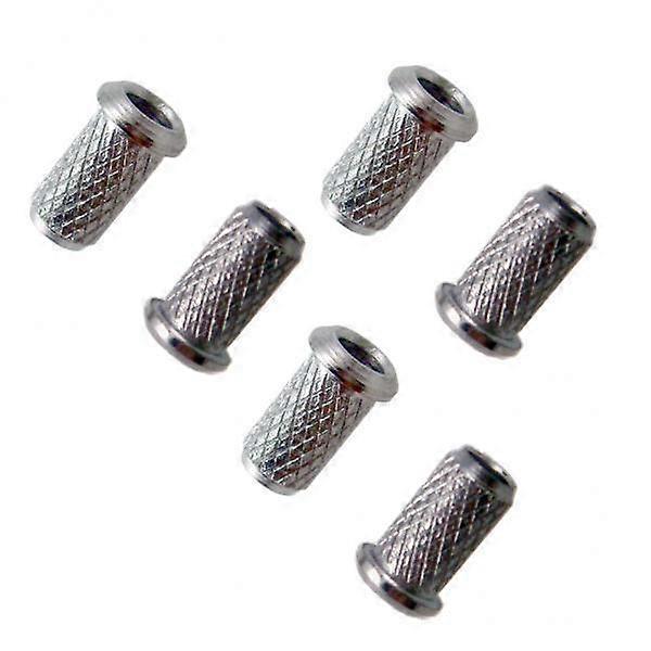 3x 6 Stück E-Gitarre String Thru Body Ferrule Bushing Set Silber