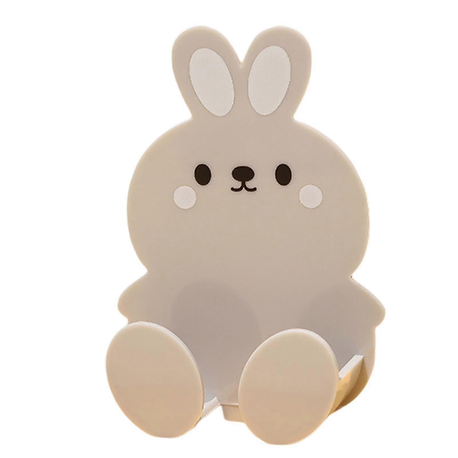 Cartoon Rabbits Themed Multi-Purpose Socket Hook and Brush Holder with Sticker for Home Organization