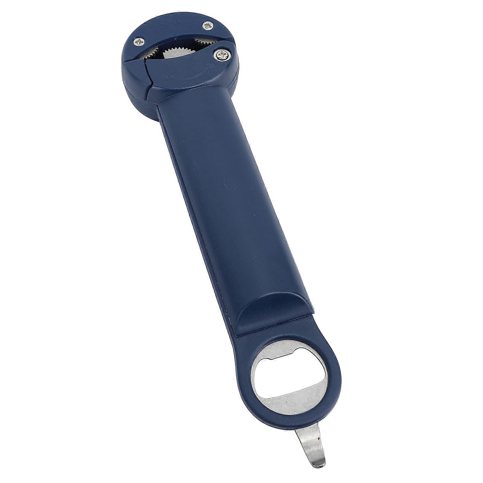 Retractable Jar Opener Adjustable Stainless Steel Labor Saving Multifunctional Bottle Opener for Home Use Blue 