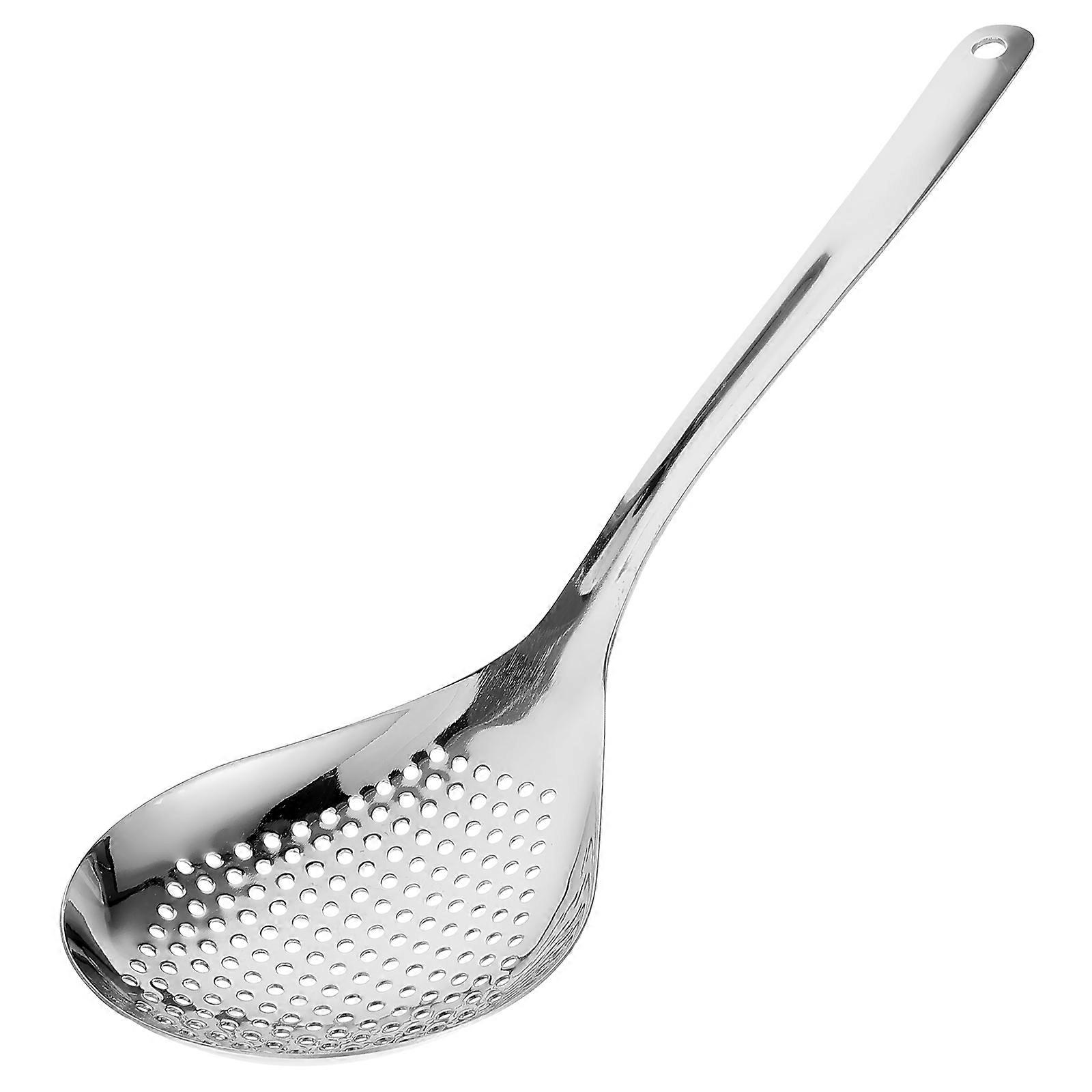 Stainless Steel Skimmer Spoon for Food Filtering, Wear Resistant Cooking Tool for Oil Frying and Sichuan Pepper Preparation