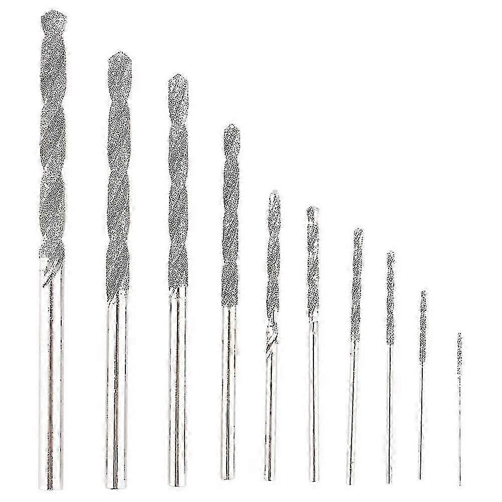 10pcs Diamond Drill Bit Set Heavy Duty Twist Tip for GZ Silver