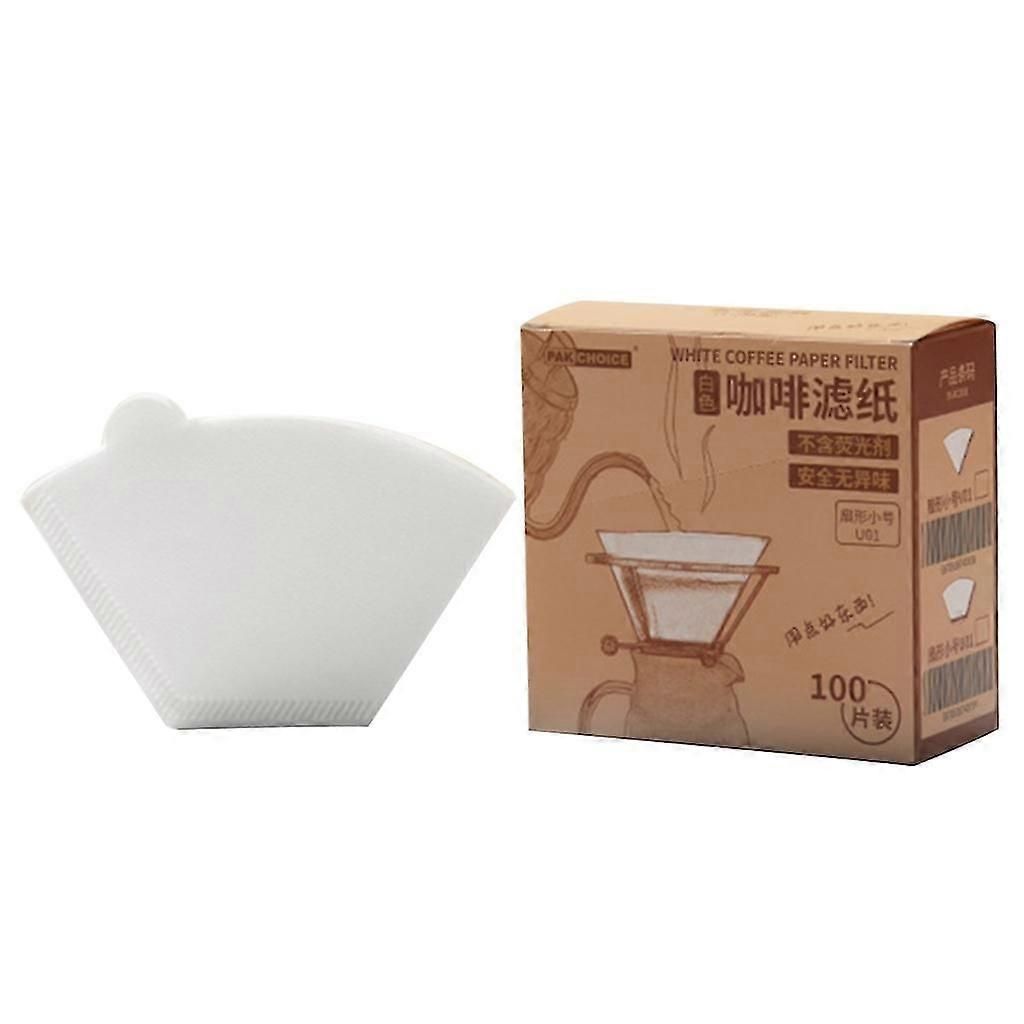 100pc Cone Shape Hand-drip Coffee Powder Filter Paper Disposable Strainers