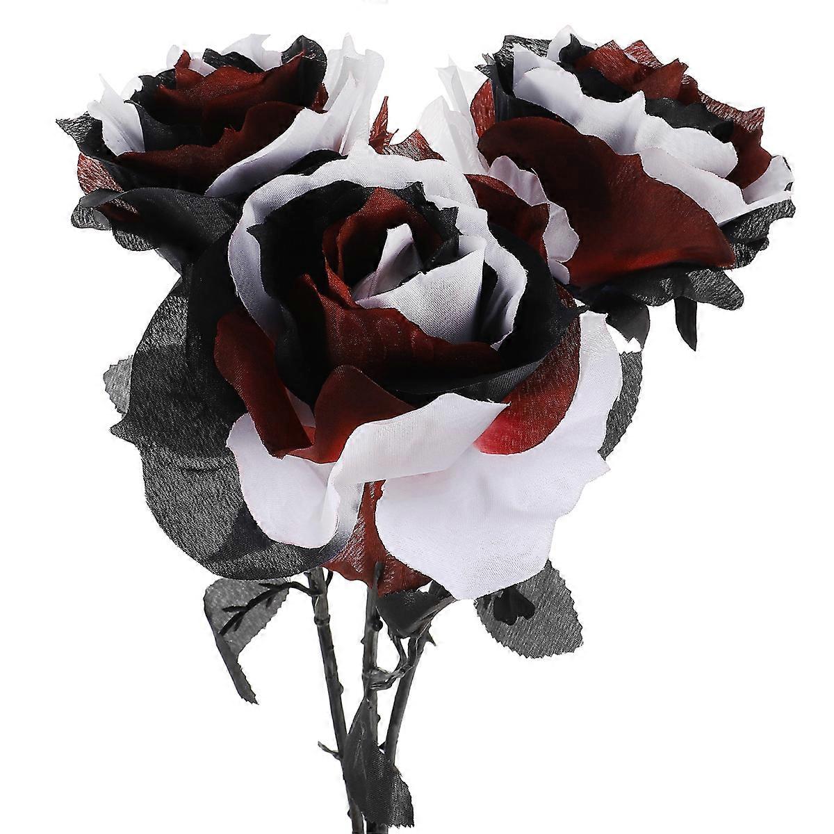 Wedding Wall Decor Simulation Rose Rose Shape Simple Design Halloween Party 3Pcs