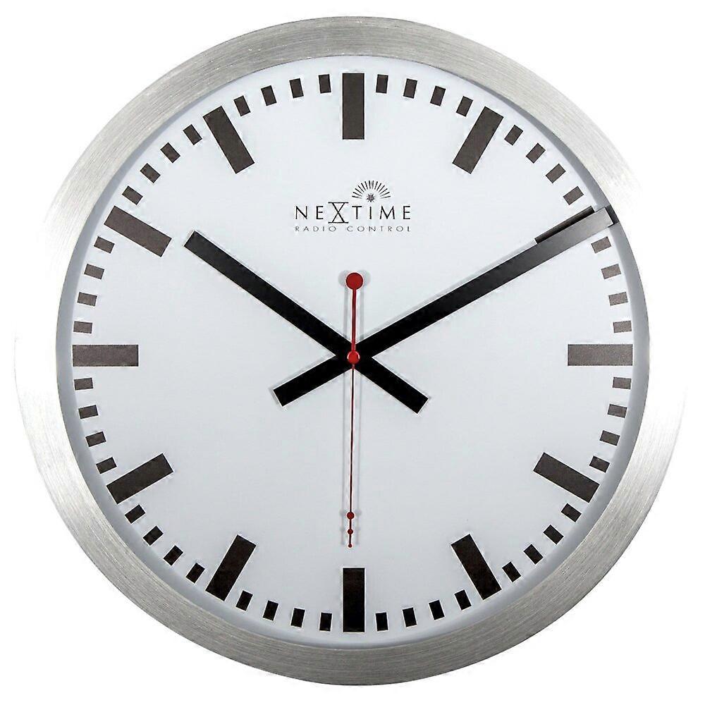 NeXtime - 3999STRC - Radio Controlled Wall Clock - 35cm - silver - Station