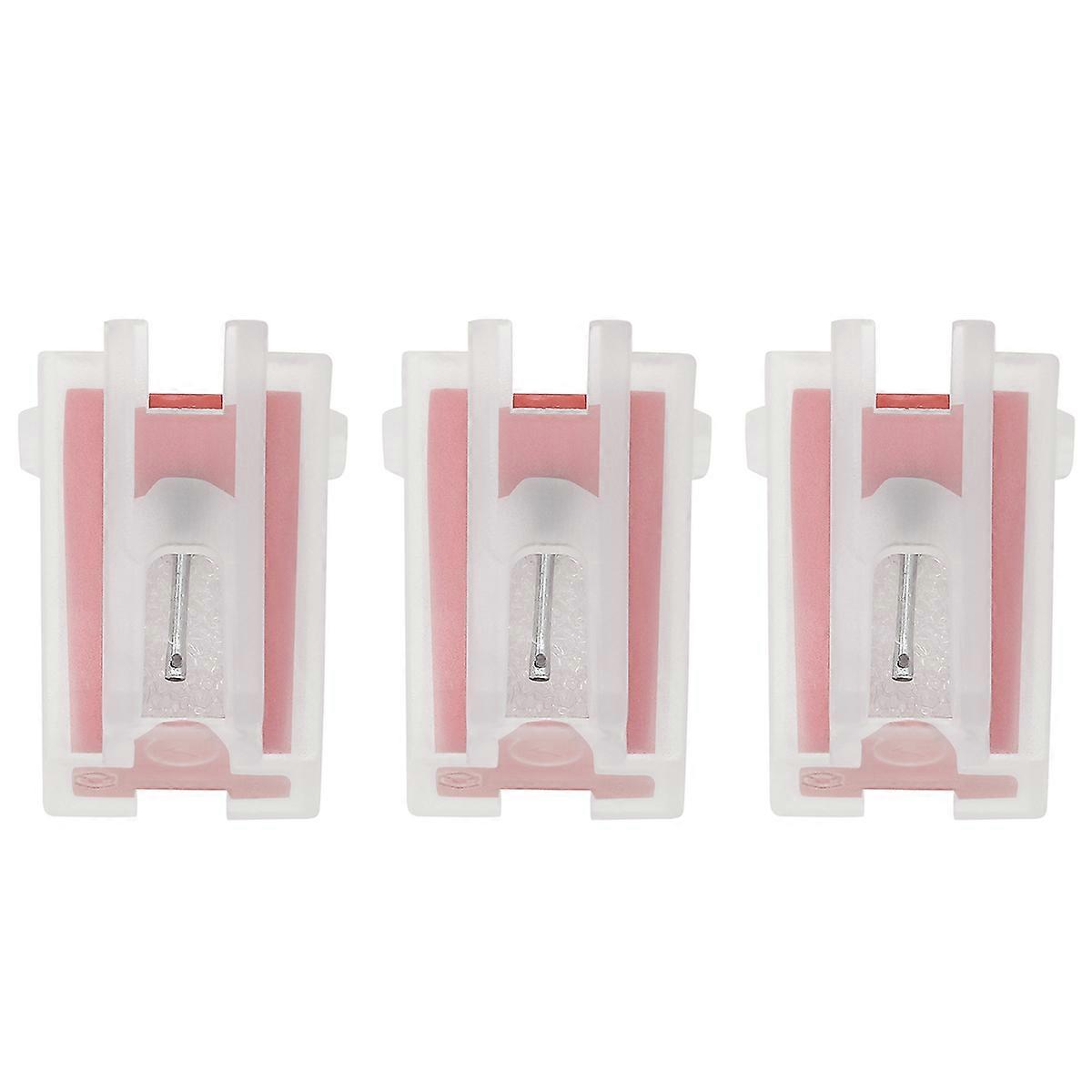 3pcs Stylus Replacement for Turntable Phono Vinyl Record Player Needle Red