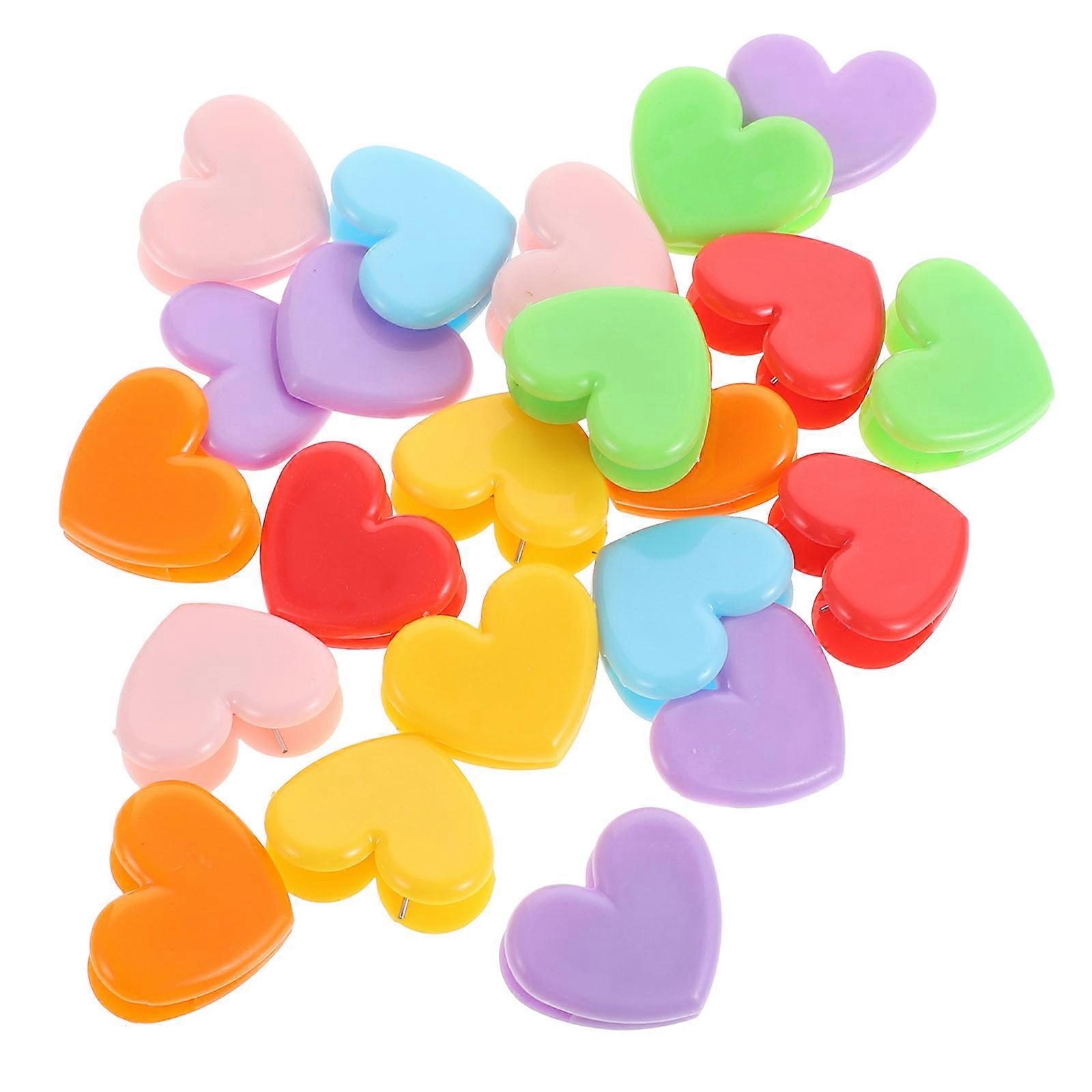 Heart Shaped File Clips Set 20pcs Decorative Document Organizer for Office & Student Use, Easy Grip Design
