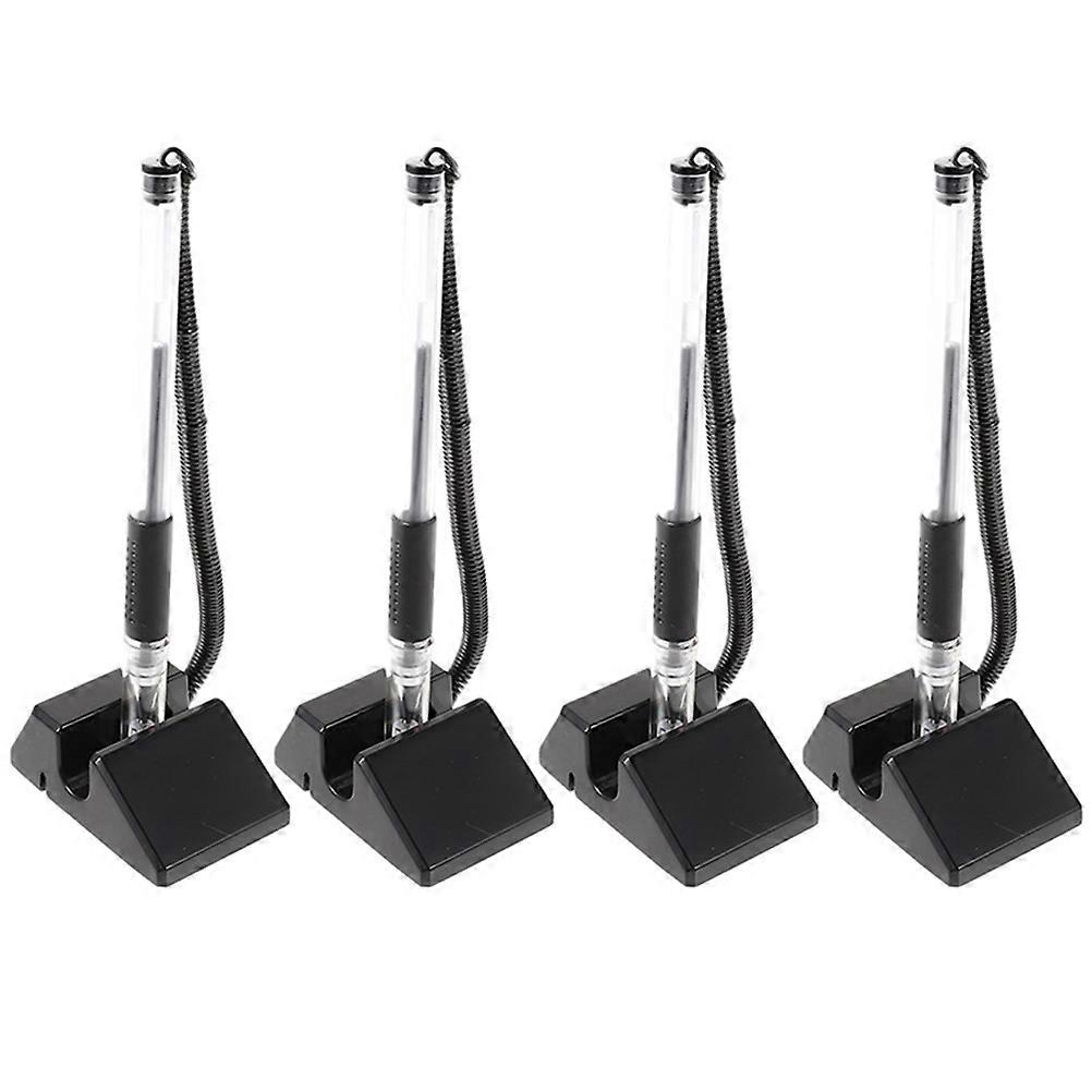 4pcs Secure Reception Desk Pens with Stand – Theft Resistant Counter Pens for Offices, Banks, Hotels, Schools, and Public Use